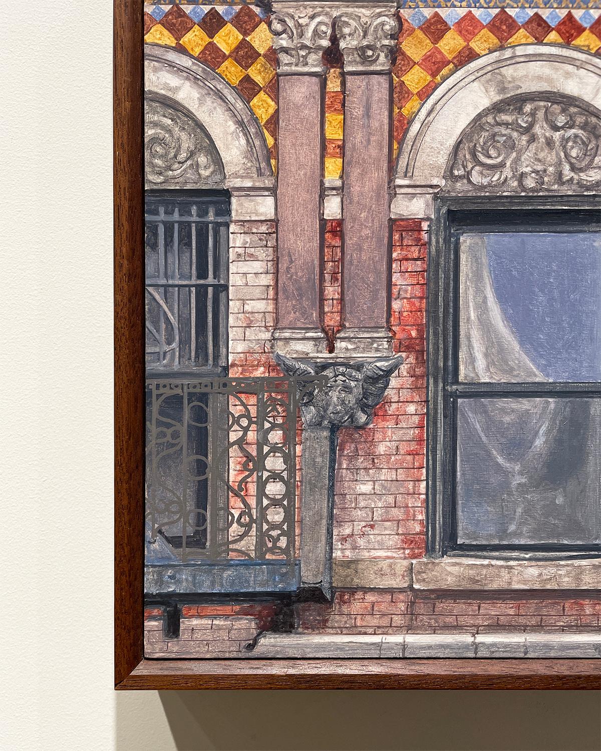 Madison Street (peinture à l'huile réaliste de l'édifice du bâtiment de la ville de New York) - Contemporain Painting par Richard Britell