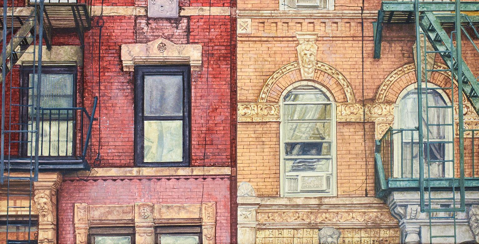 Richard Britell Still-Life Painting - St. Marks (Photo-Realist Oil Painting of Classic NYC Brick Building)
