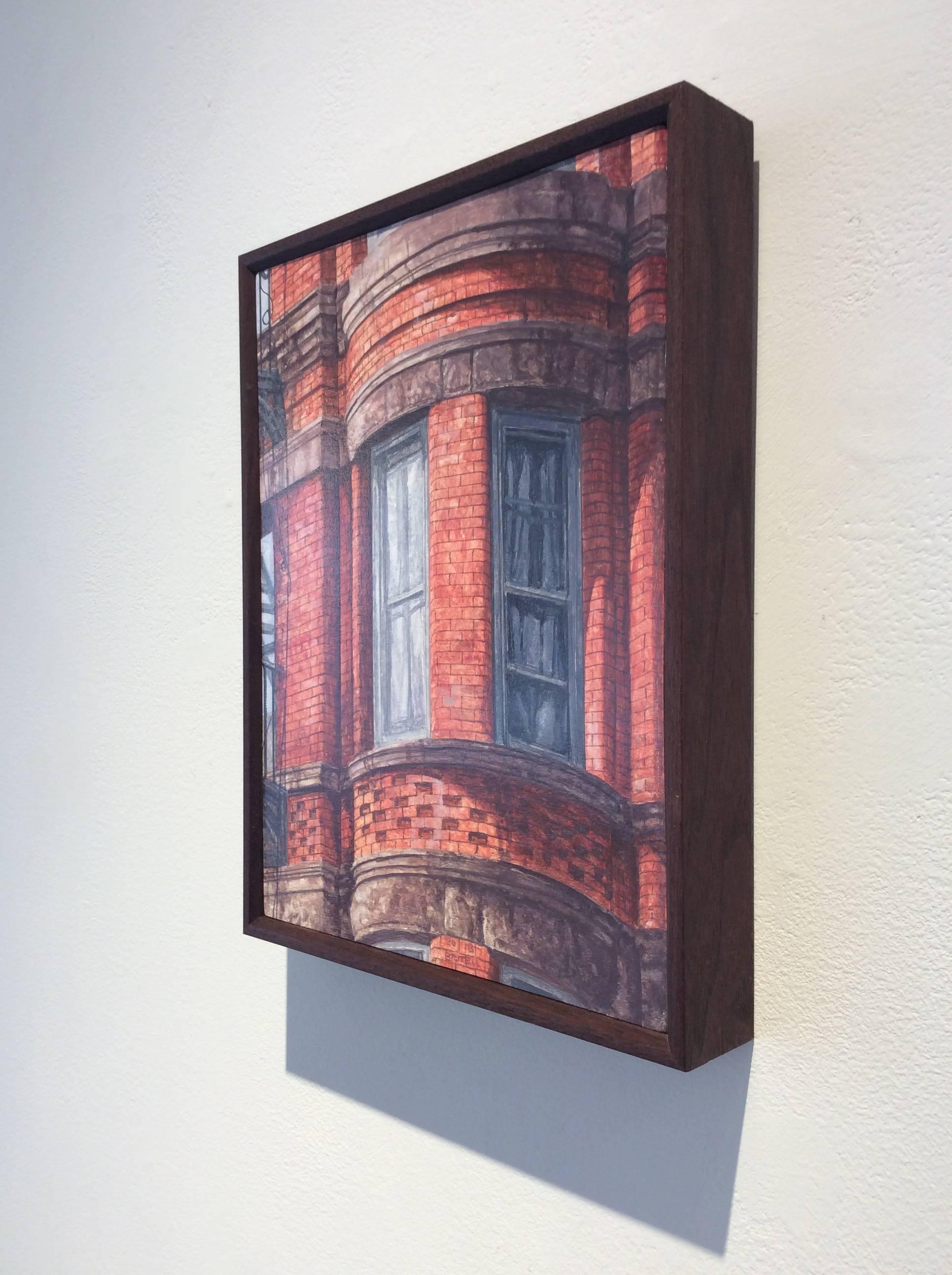 West Side Walk Up (Photo-Realist Still Life Painting of NYC Red Brick Building) 2