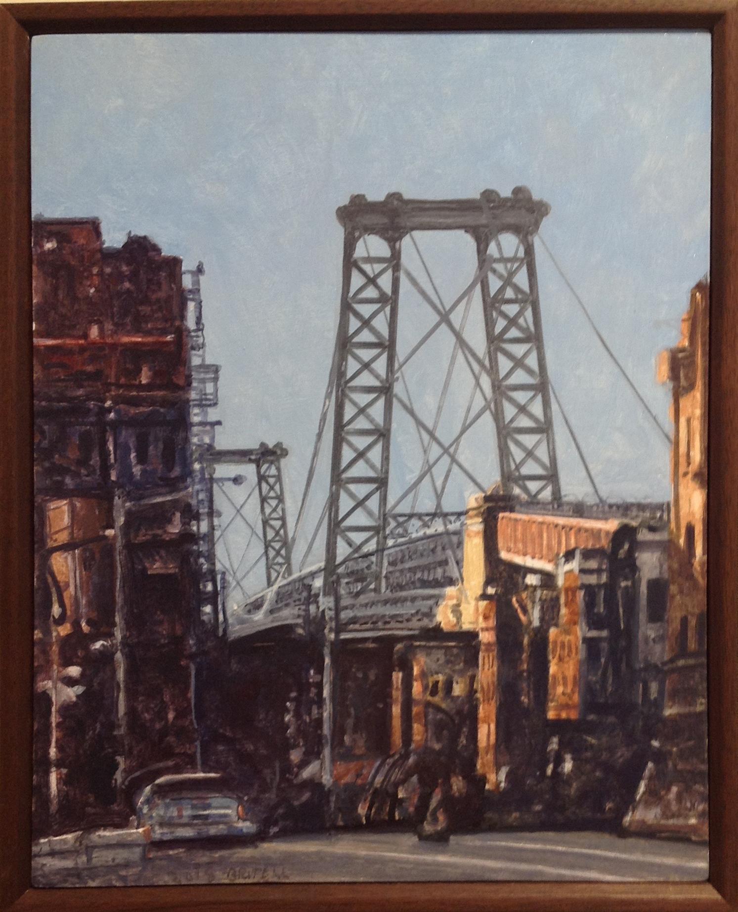 Williamsburg Bridge from the Brooklyn Side - Painting by Richard Britell