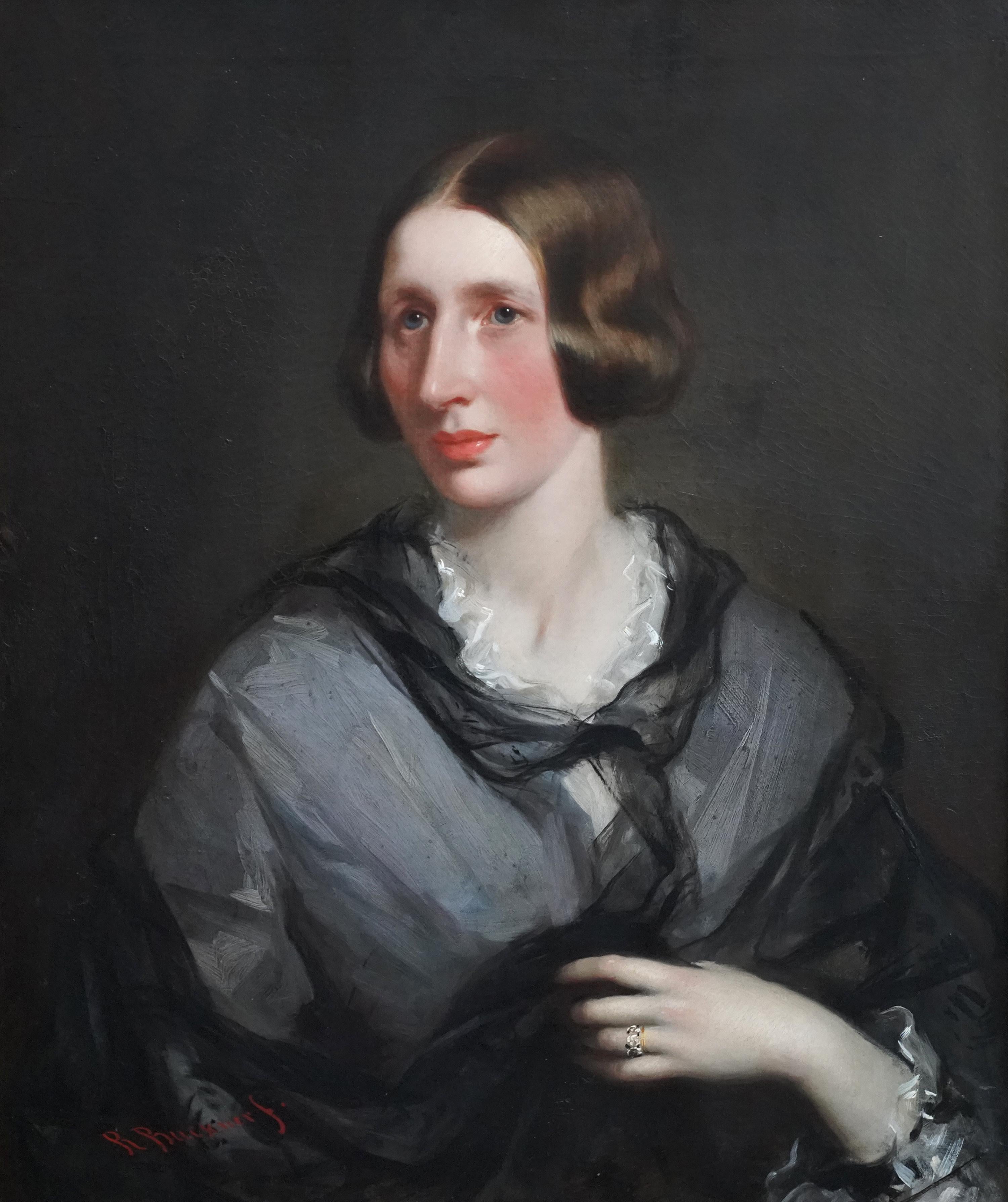 Portrait of Charlotte Julianna Jane Howard - British Victorian art oil painting - Painting by Richard Buckner