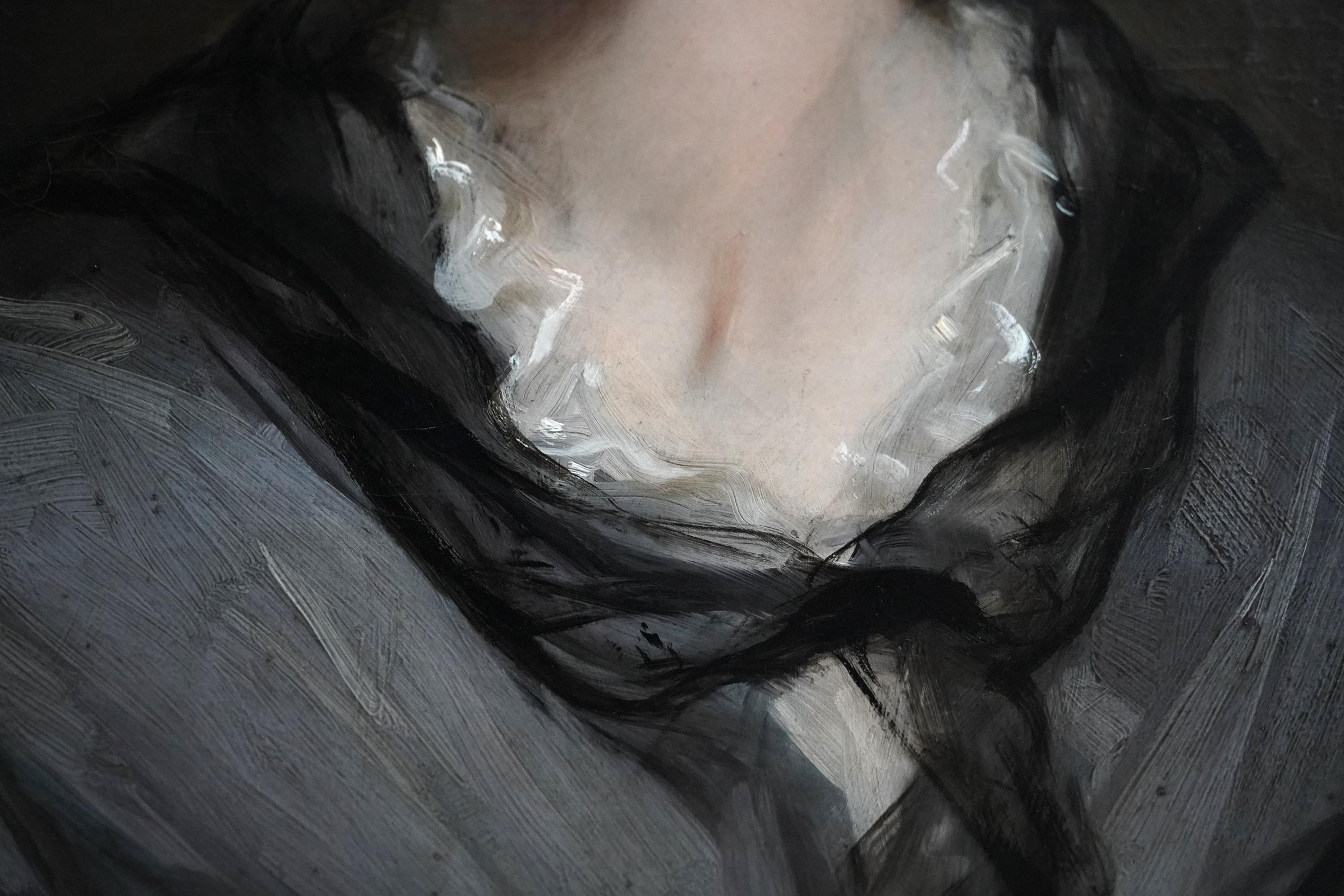 Portrait of Charlotte Julianna Jane Howard - British Victorian art oil painting For Sale 1
