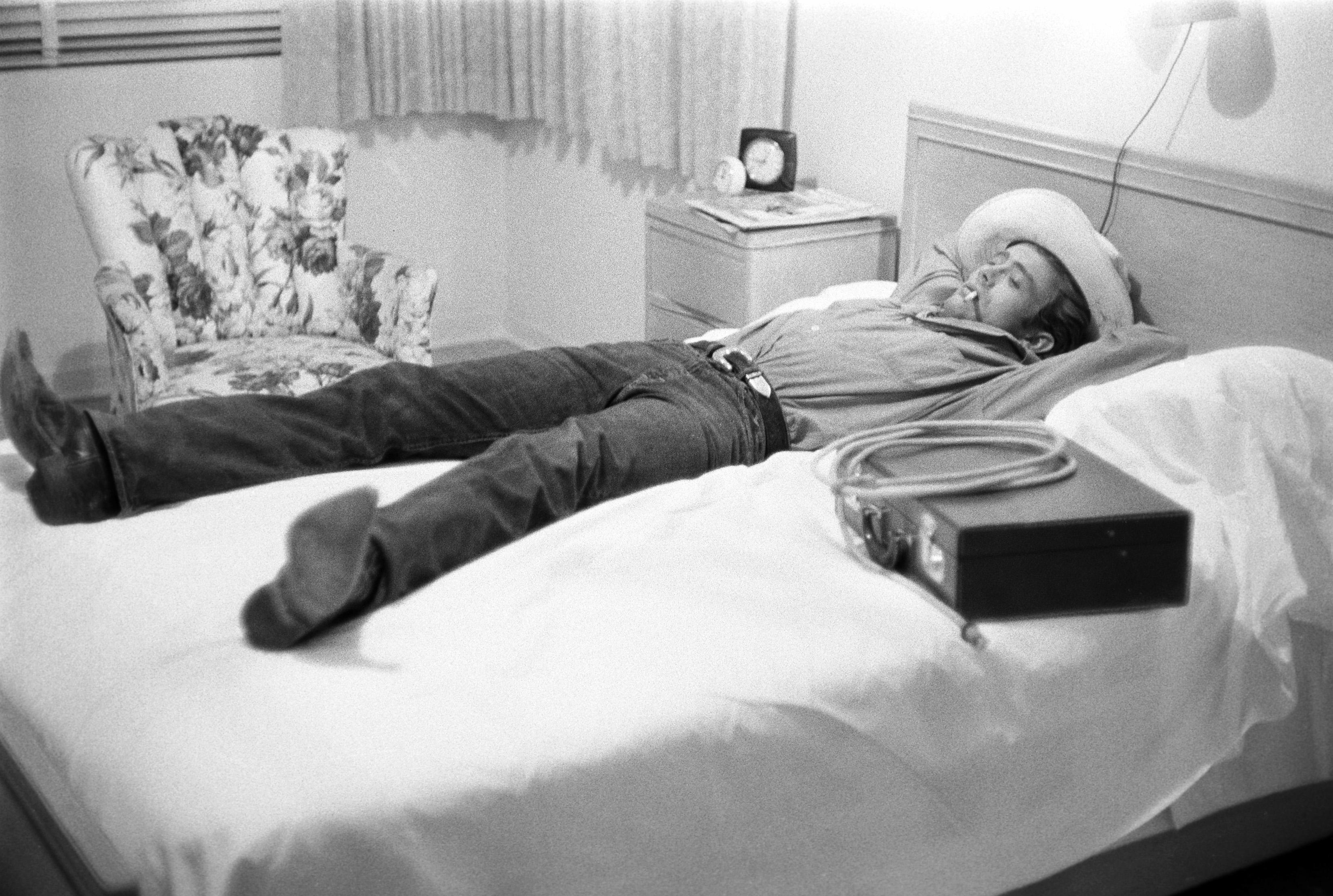 Richard C. (Dick) Miller Black and White Photograph - James Dean Relaxing During the Shooting of GIANT
