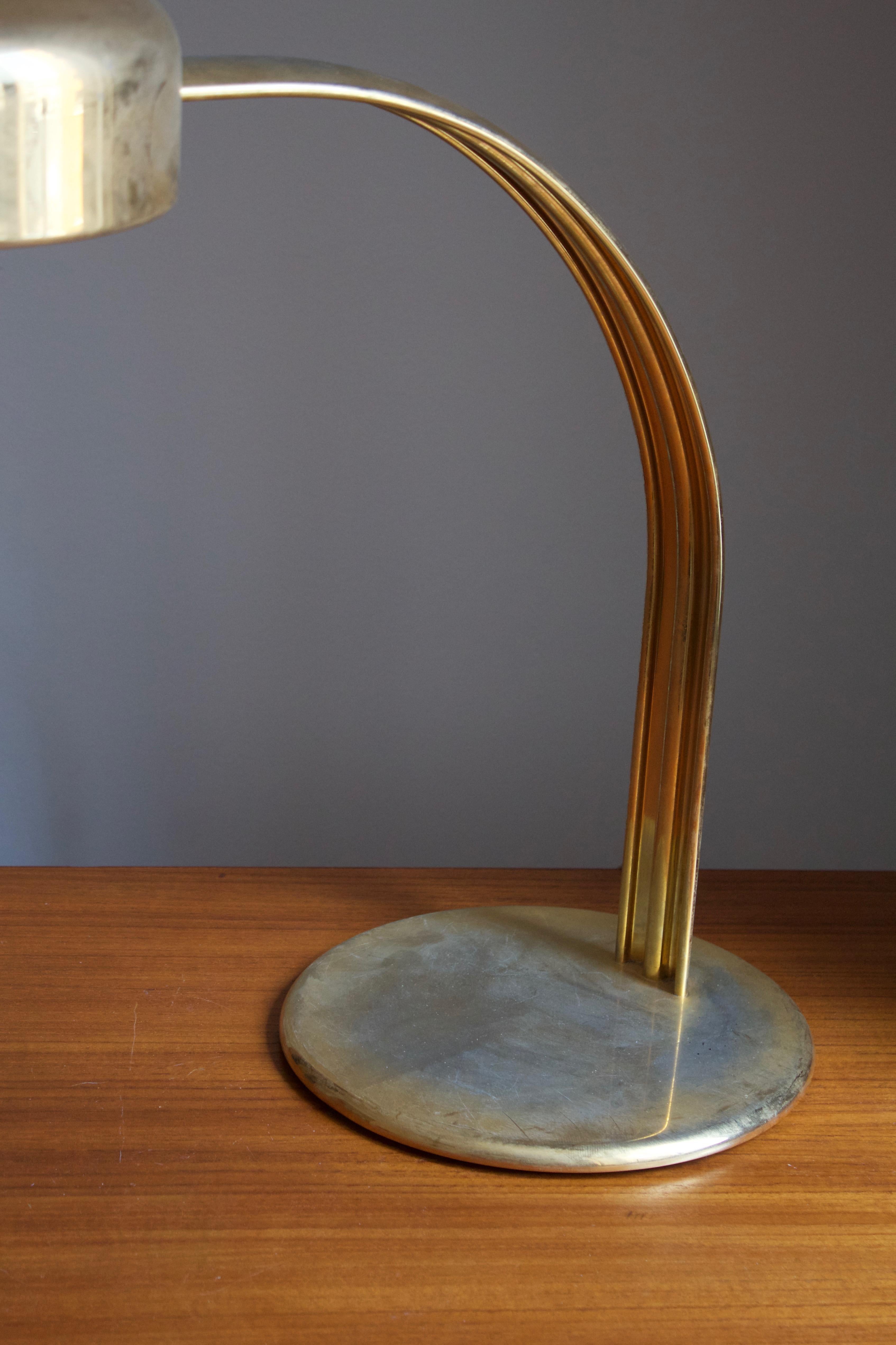 Modern Richard Carruthers, Sizable Table Lamp, Brass, Ateljé Lyktan, Sweden, 1960s