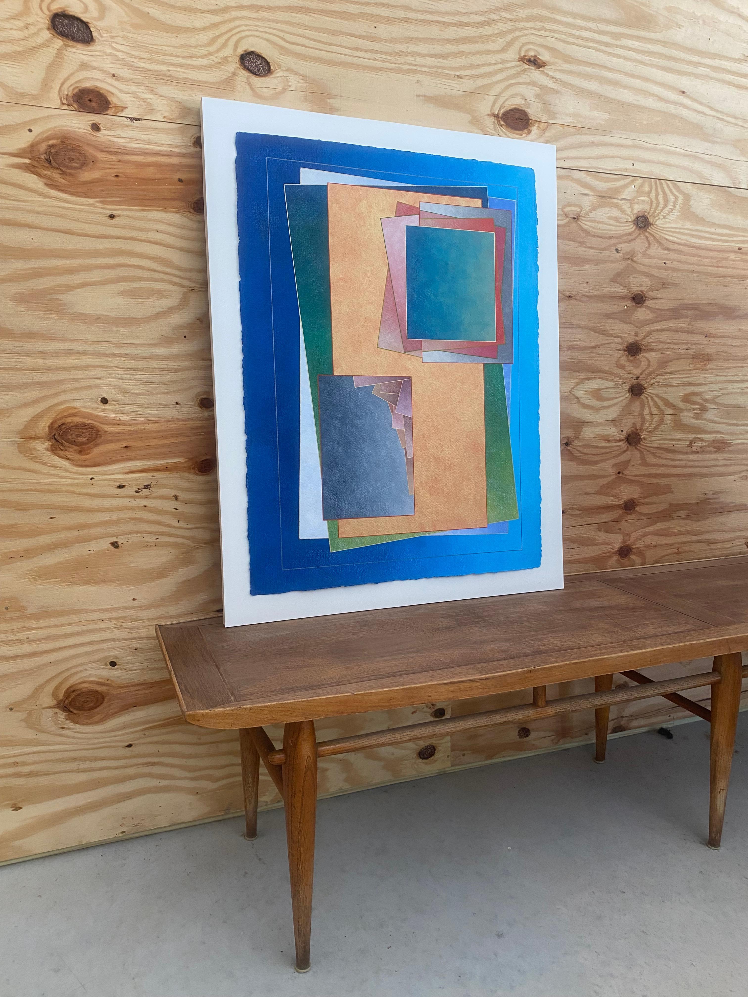 Originalgemälde von Richard Carter in individuellem Acrylrahmen mit Provenienz aus dem Weingarten Realty Investors Corporate Art Program und Kauffman Galleries (Houston, TX) en verso. Wir haben drei Stücke aus dieser Sammlung; bitte melden Sie sich
