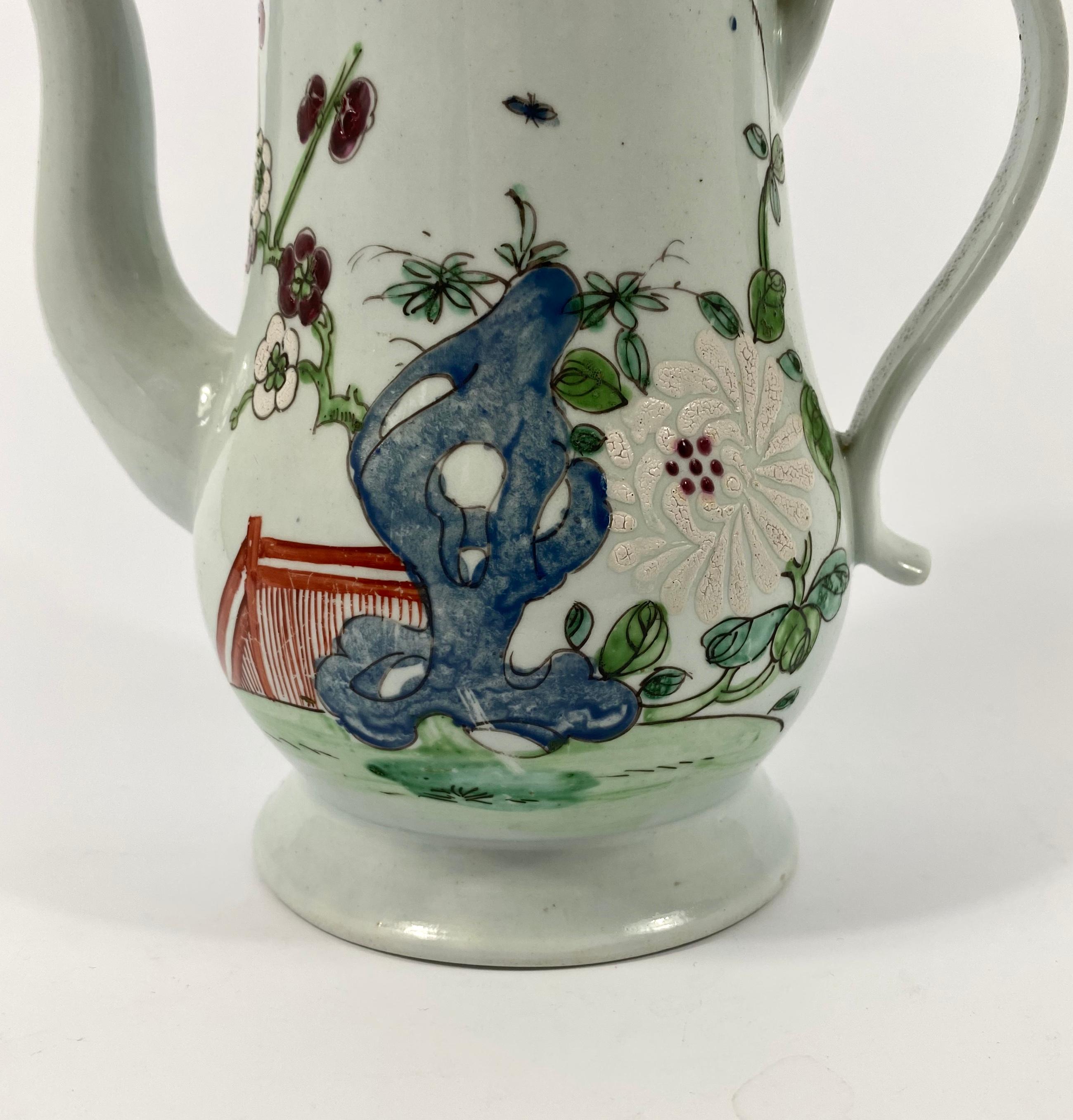 English Richard Chaffers, Liverpool Porcelain Coffee Pot, circa 1758