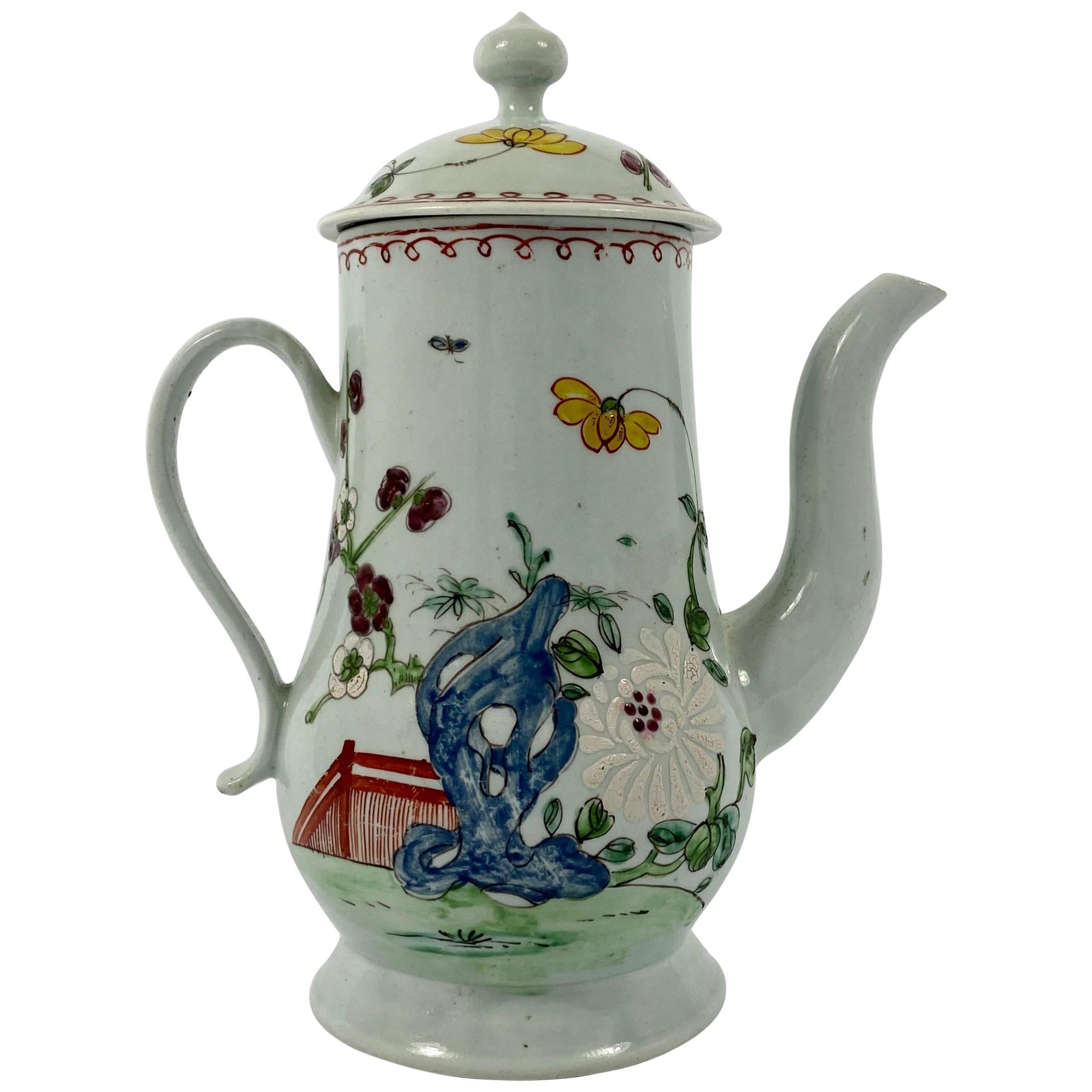 Richard Chaffers, Liverpool Porcelain Coffee Pot, circa 1758