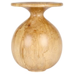 Richard Chapman English Large Hand Turned Spalted Sycamore Vase