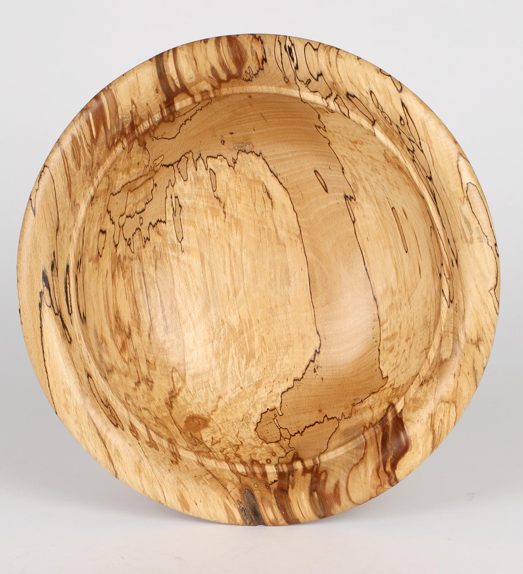 Richard Chapman Large English Hand Turned Spalted Beech Wood Bowl 2