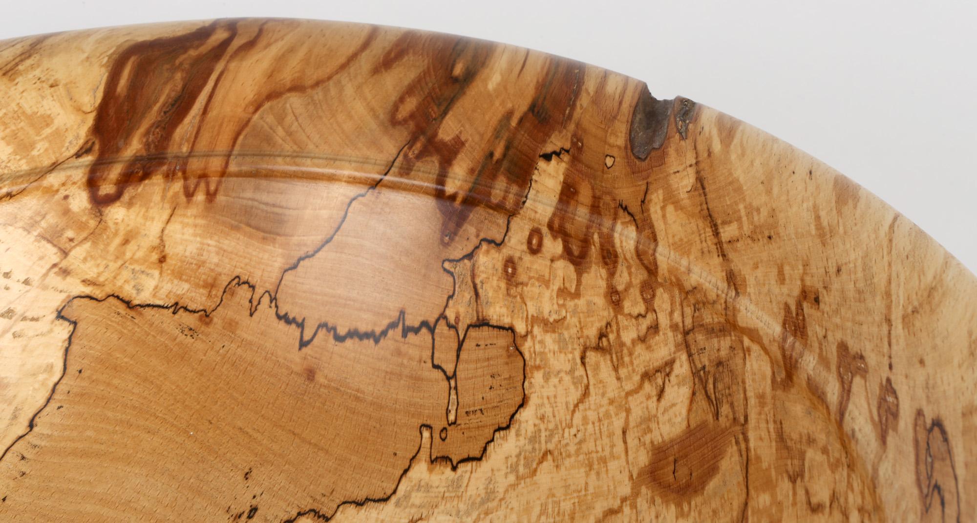 Richard Chapman Large English Hand Turned Spalted Beech Wood Bowl 3