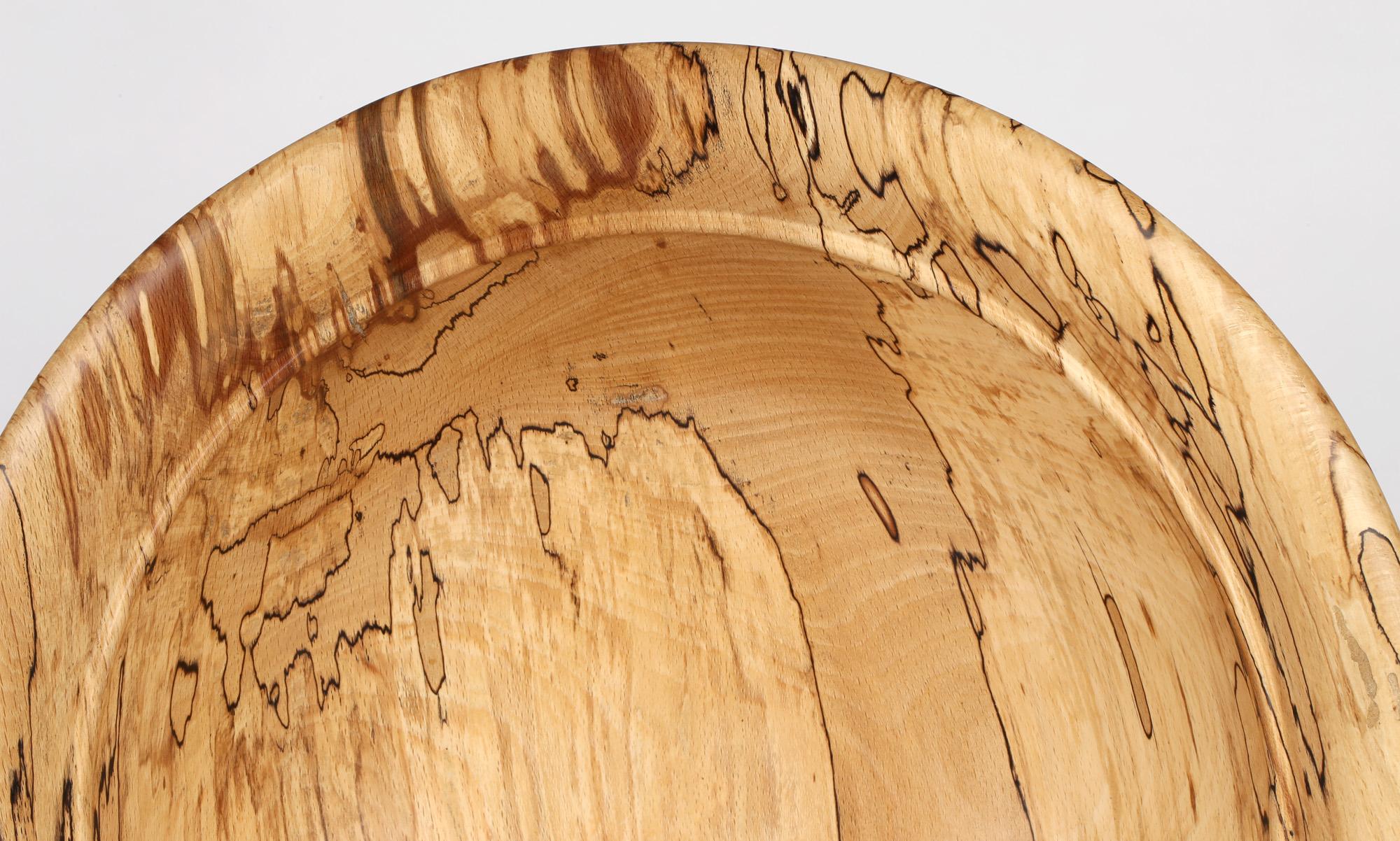 Richard Chapman Large English Hand Turned Spalted Beech Wood Bowl 4