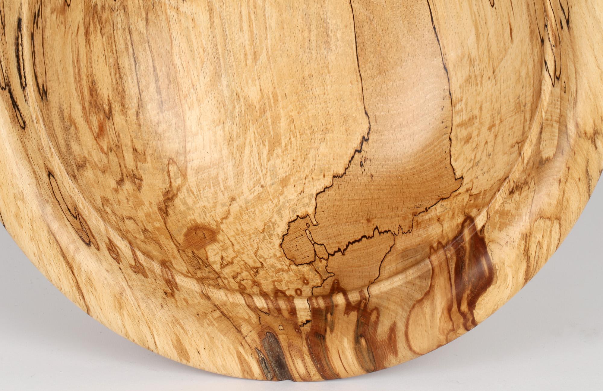 Richard Chapman Large English Hand Turned Spalted Beech Wood Bowl 5