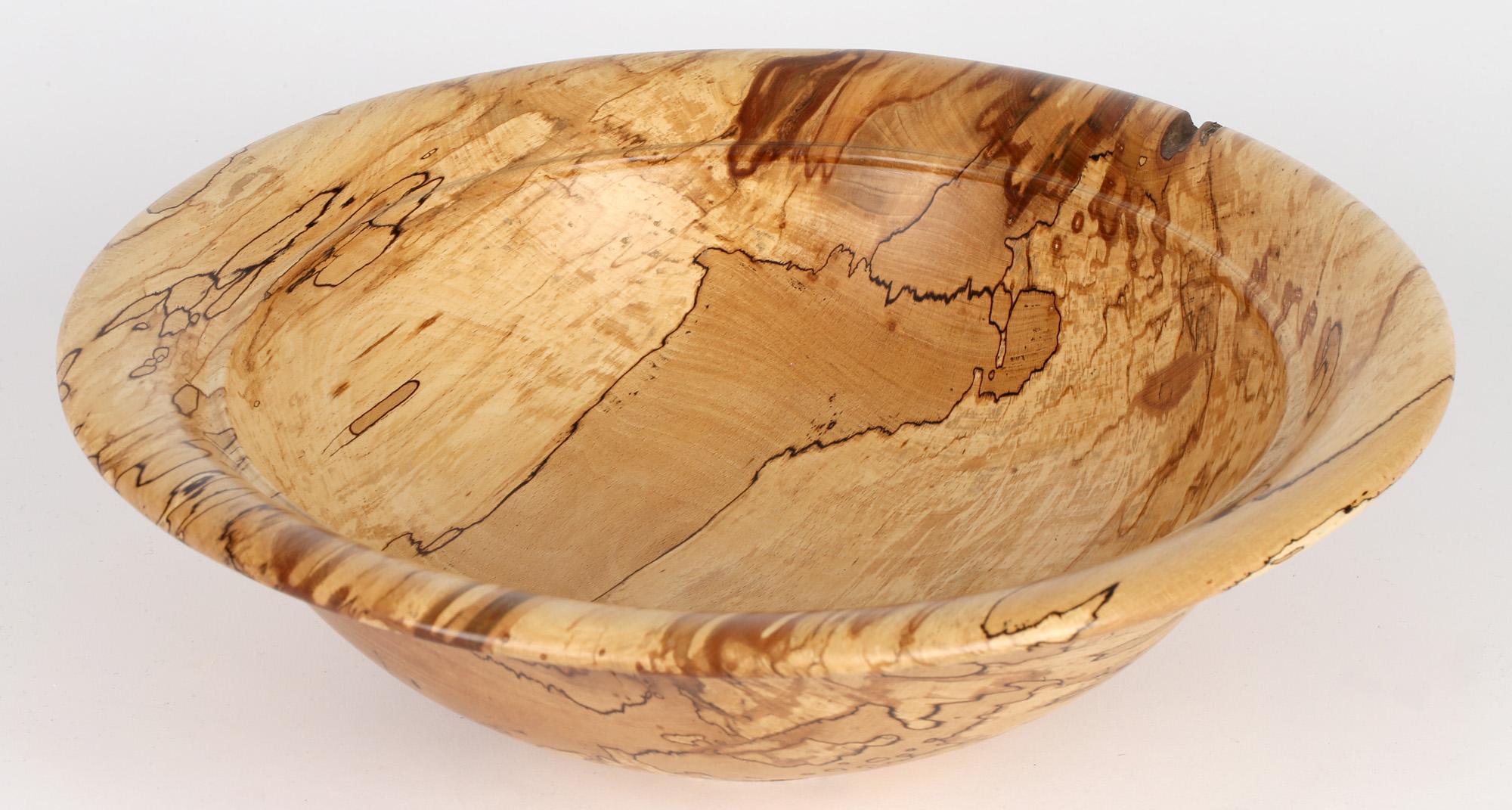 Richard Chapman Large English Hand Turned Spalted Beech Wood Bowl 6