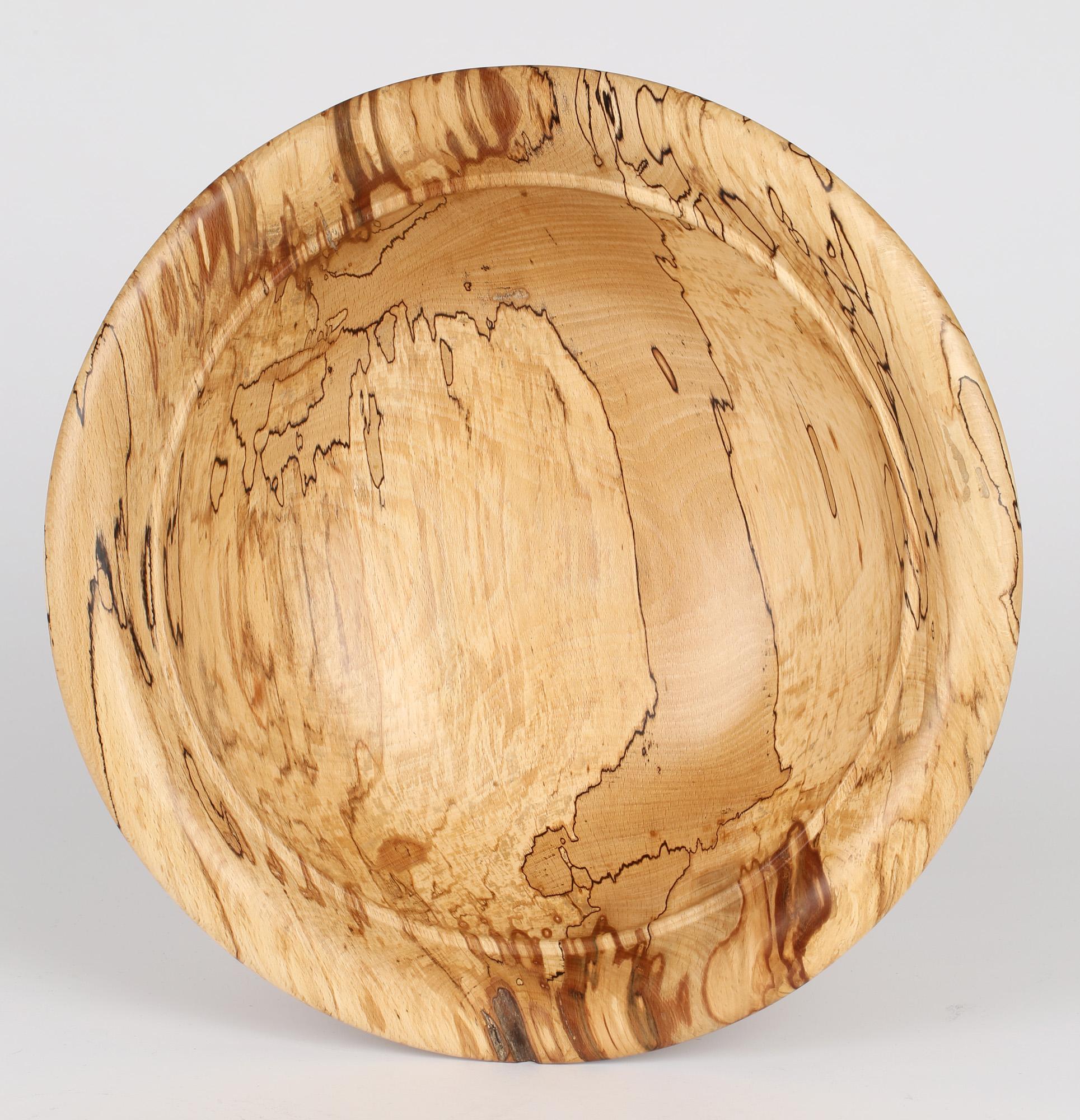 Richard Chapman Large English Hand Turned Spalted Beech Wood Bowl 7