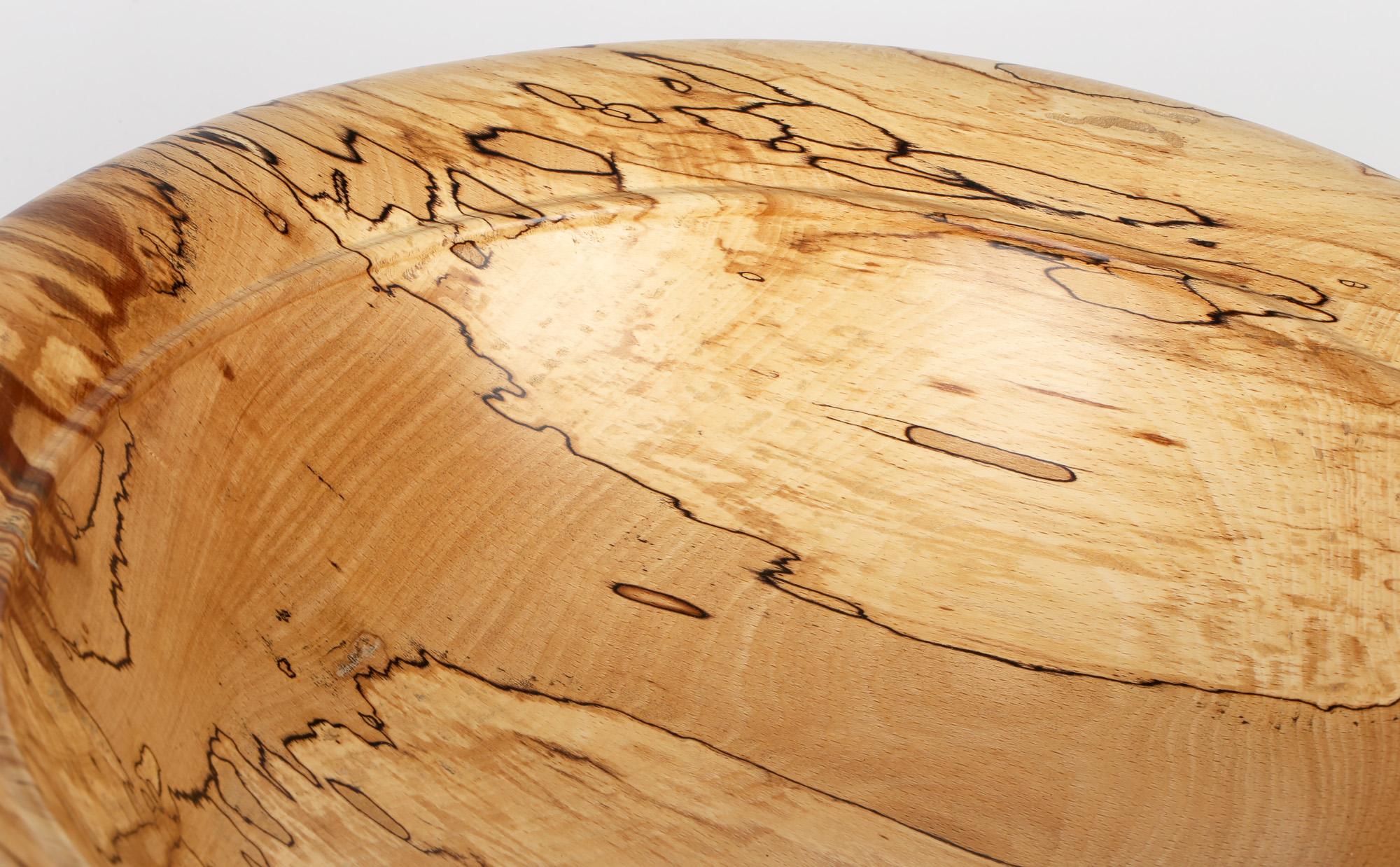 Richard Chapman Large English Hand Turned Spalted Beech Wood Bowl 8