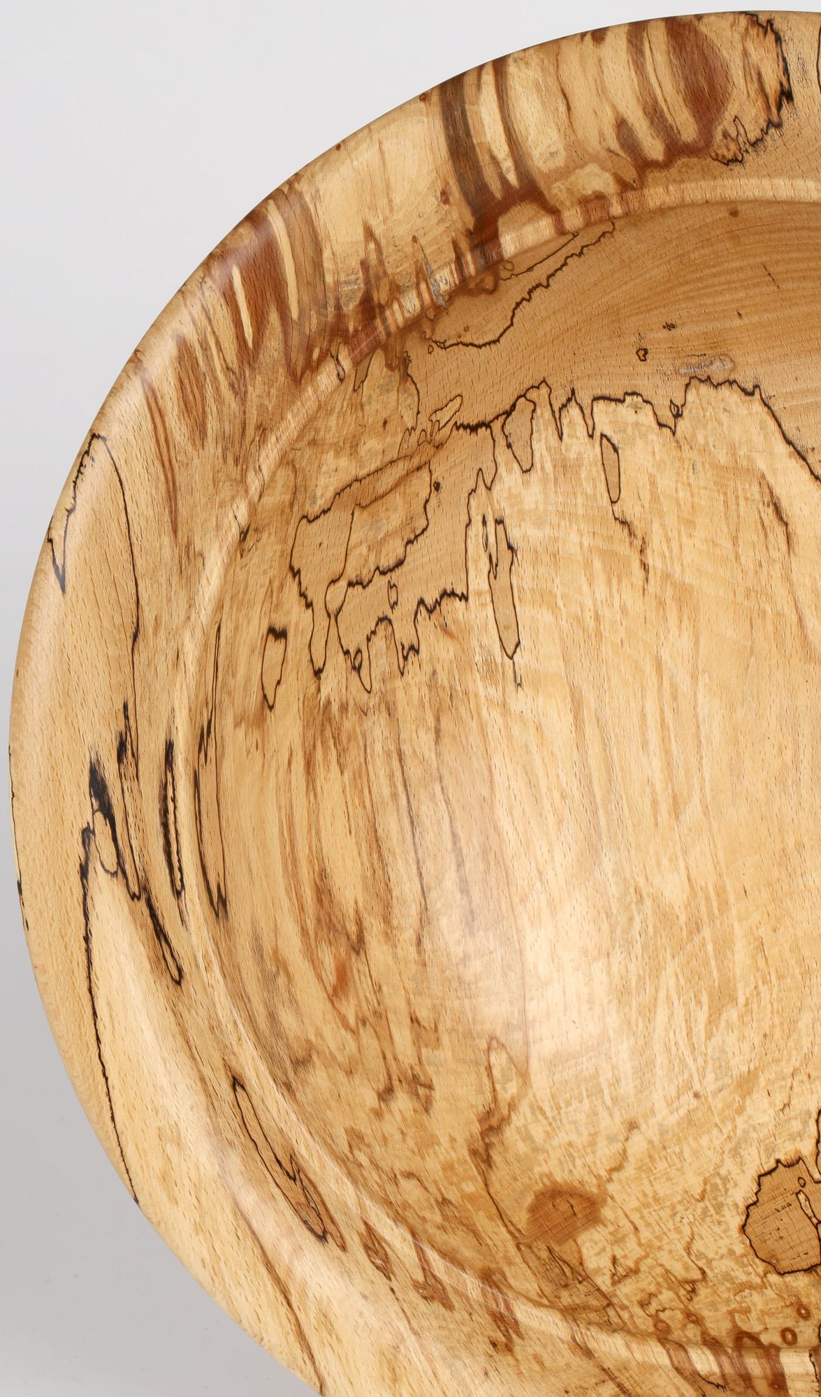 Richard Chapman Large English Hand Turned Spalted Beech Wood Bowl 9