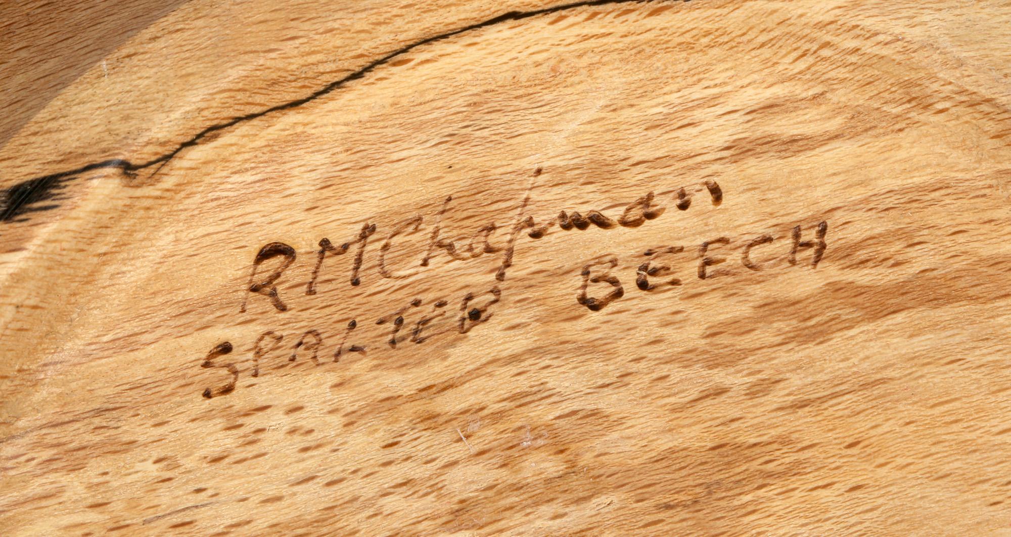 Modern Richard Chapman Large English Hand Turned Spalted Beech Wood Bowl