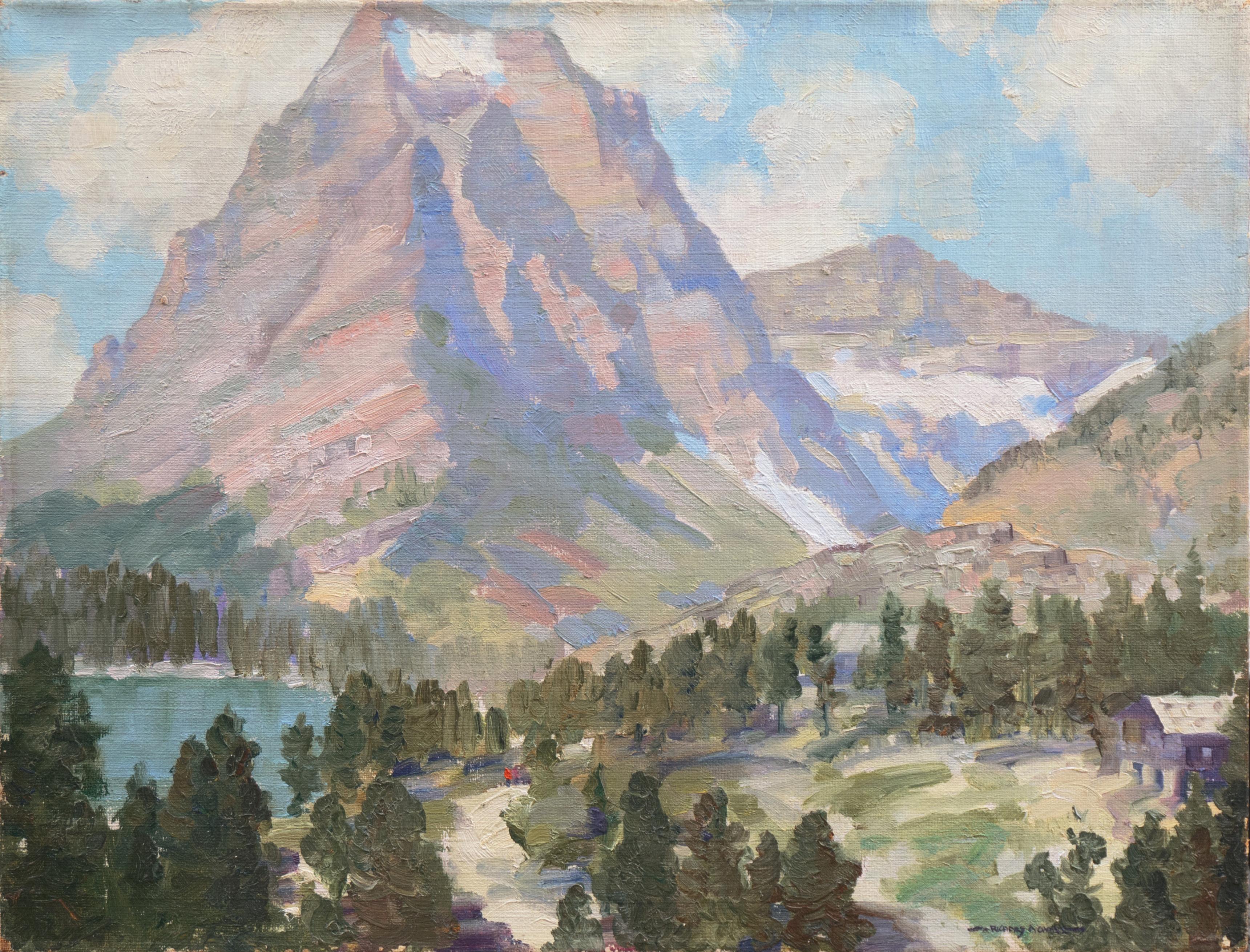 Richard Chase Landscape Painting - 'High Sierras', California Mountain Lake Oil Landscape, Chicago Art Institute
