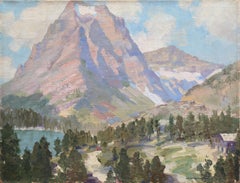 'High Sierras', California Mountain Lake Oil Landscape, Chicago Art Institute