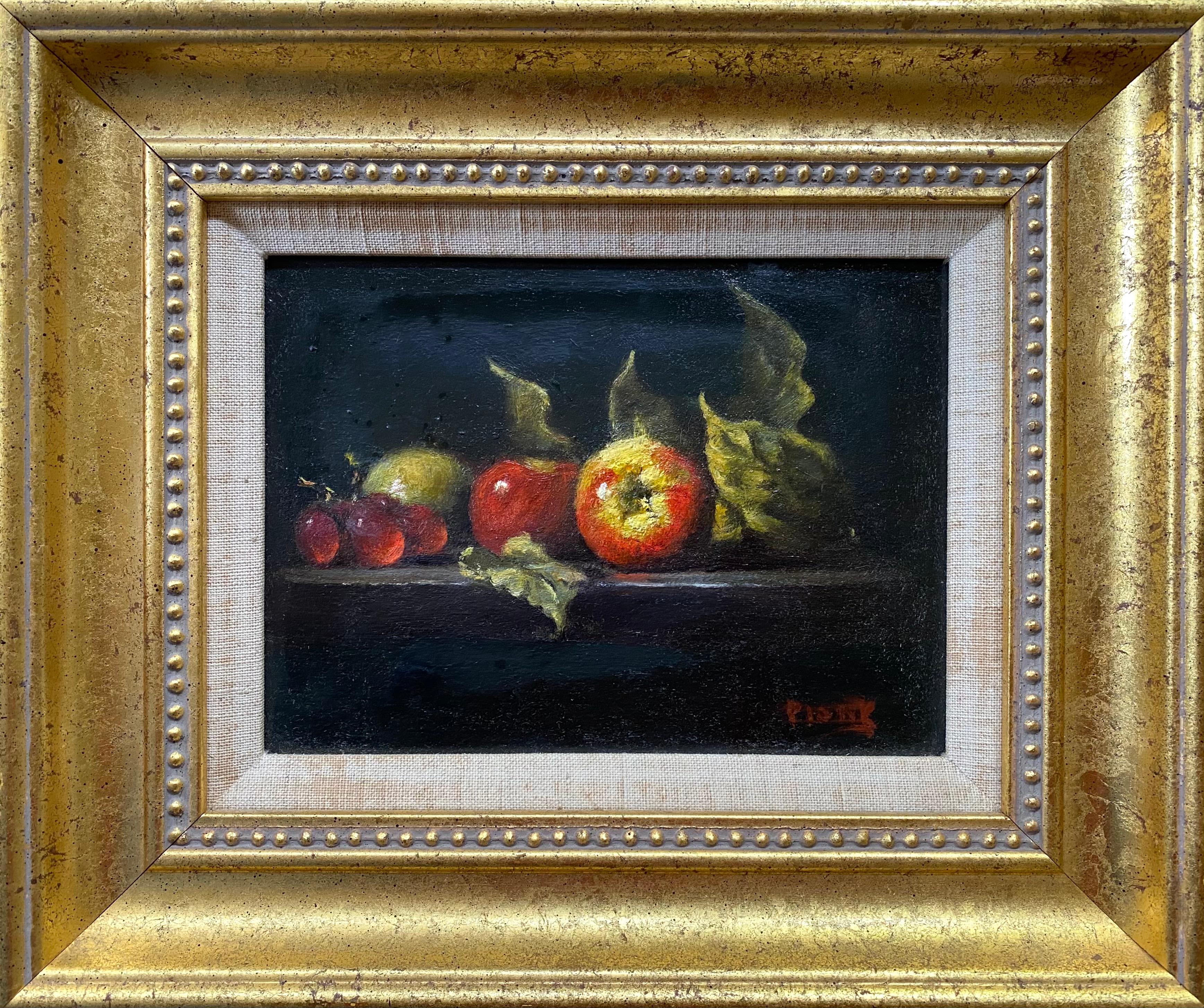 “Still Life with Apples” - Painting by Richard Cietus Pionk