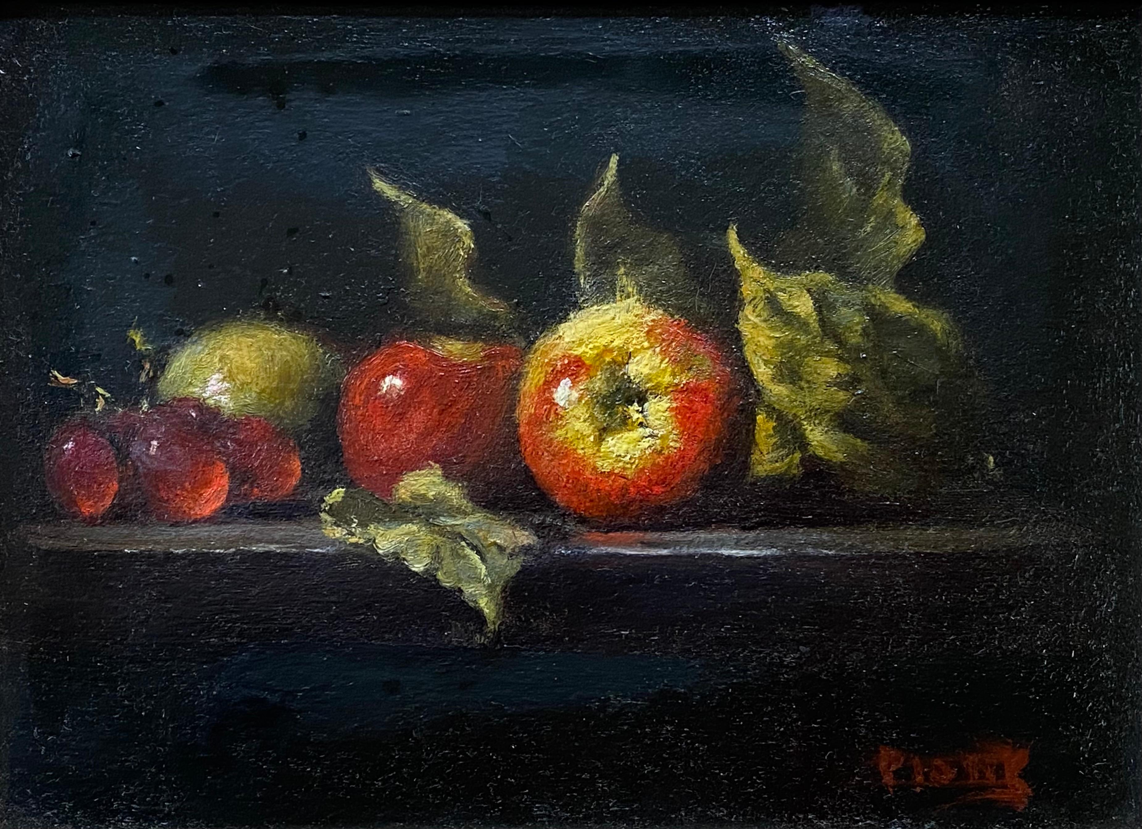 Still-Life Painting di Richard Cietus Pionk - "Natura morta con mele"