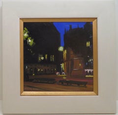 RICHARD CLARE - RICHARD CLARE (1964-) Impressionist oil painting ALBERT SQUARE MANCHESTER NIGHT RICHARD CLARE (1964-) Impressionist oil painting ALBERT SQUARE MANCHESTER NIGHT