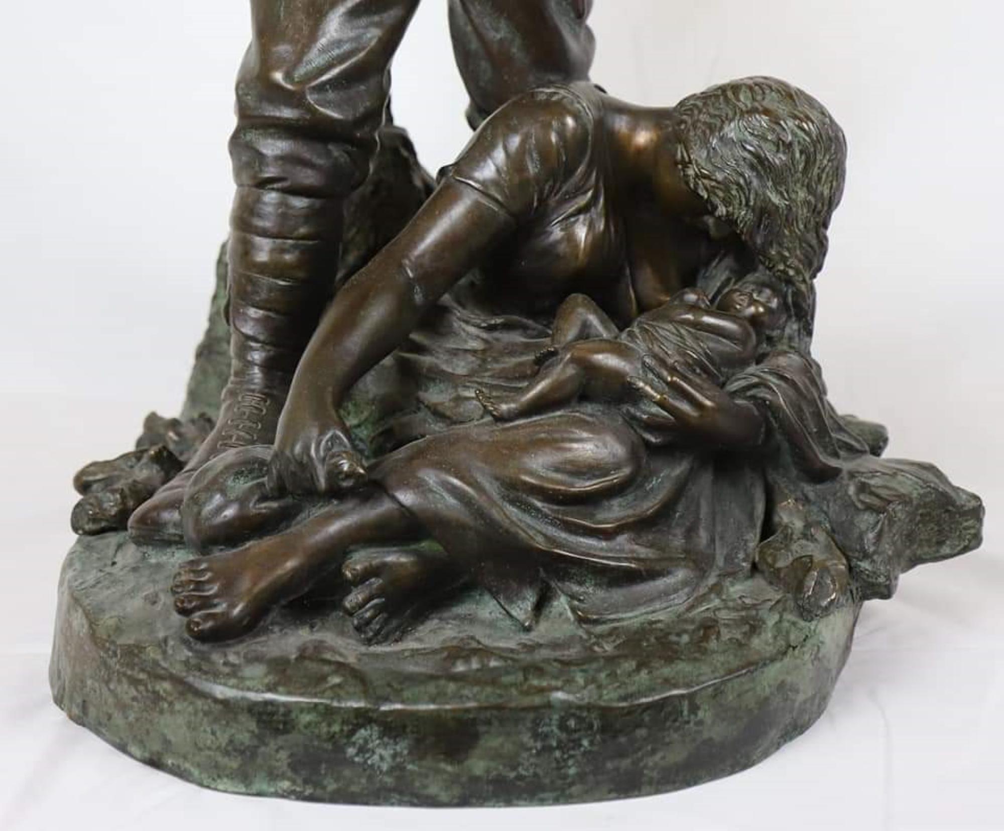 Casualties of War, 1918 Bronze by Richard Claude Belt, English Sculpture For Sale 4