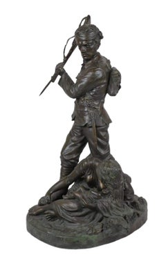 Antique Casualties of War, 1918 Bronze by Richard Claude Belt, English Sculpture