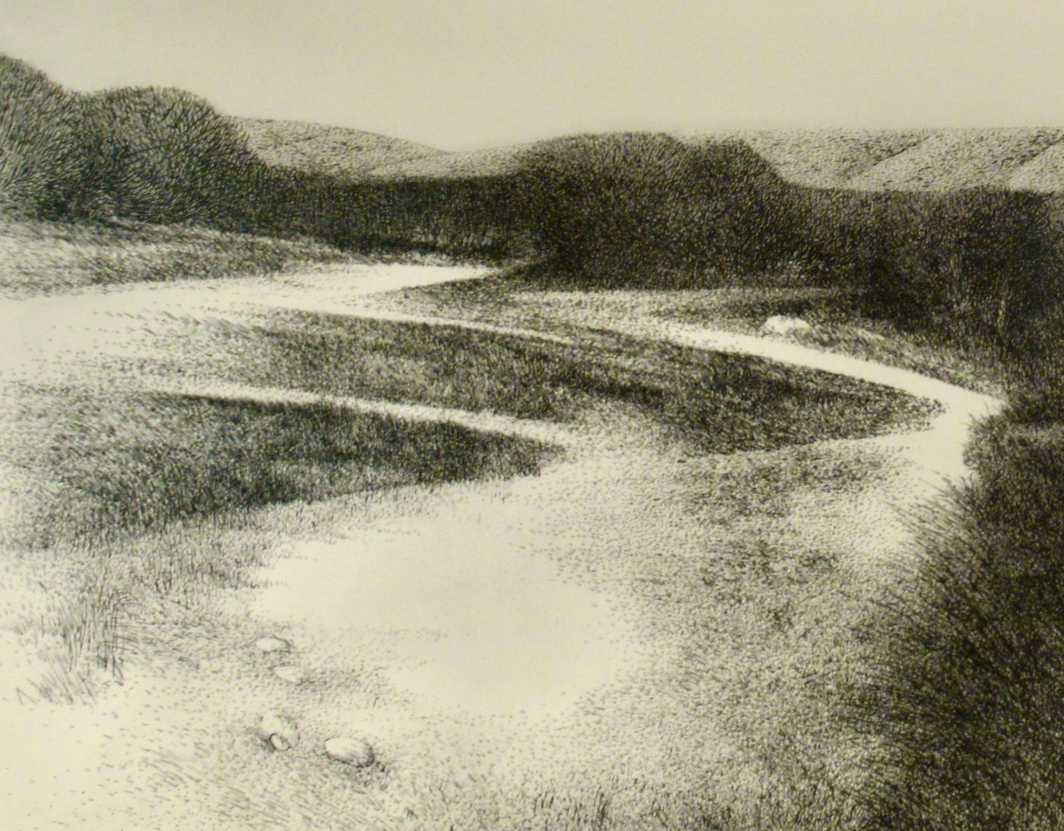 Kazakh Steppes - Beige Landscape Print by Richard Claude Ziemann