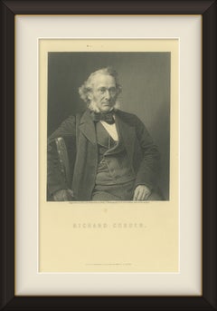 Richard Cobden, Free Trade Reformer, Antique Engraved Portrait