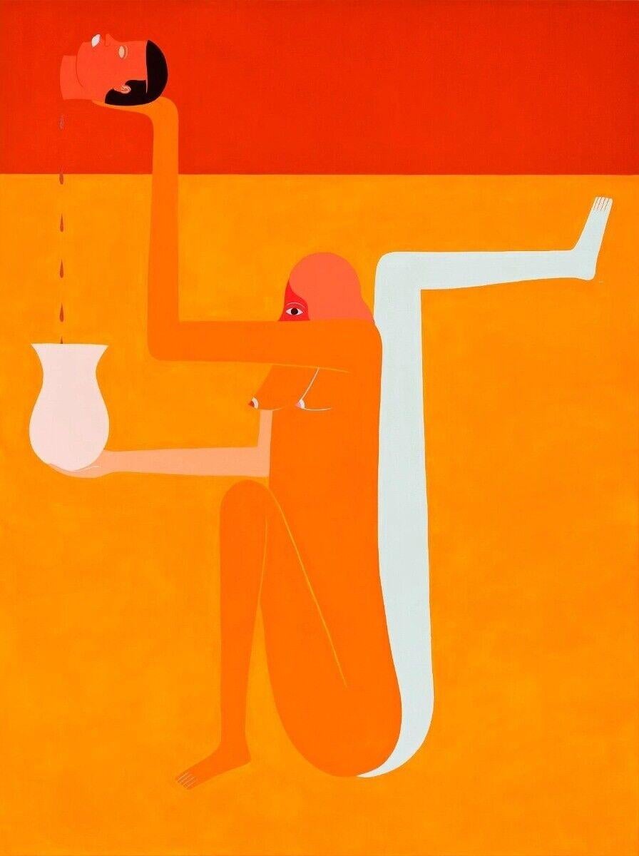 Richard Colman Abstract Print - "Orange Painting" Unsigned Unnumbered Giclee Print Juxtapoz Collaboration