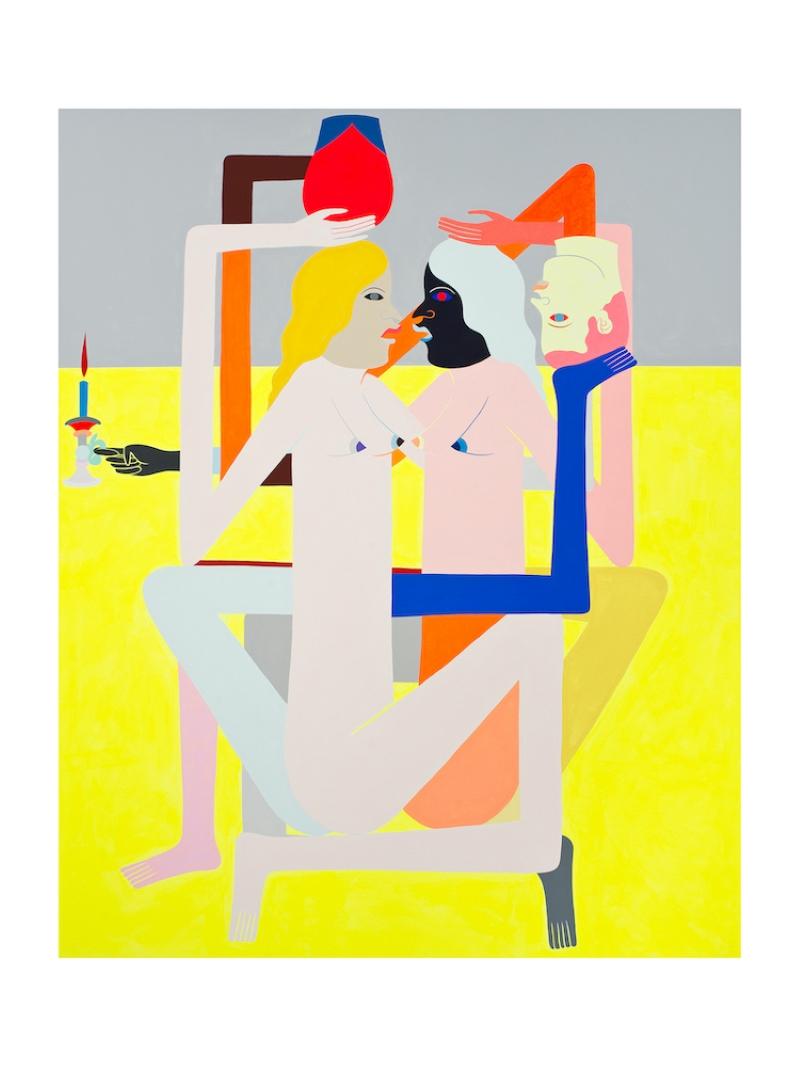 Impression d'art « Two Heads and One Candle », signée et numérotée avec skatedeck - Contemporain Print par Richard Colman