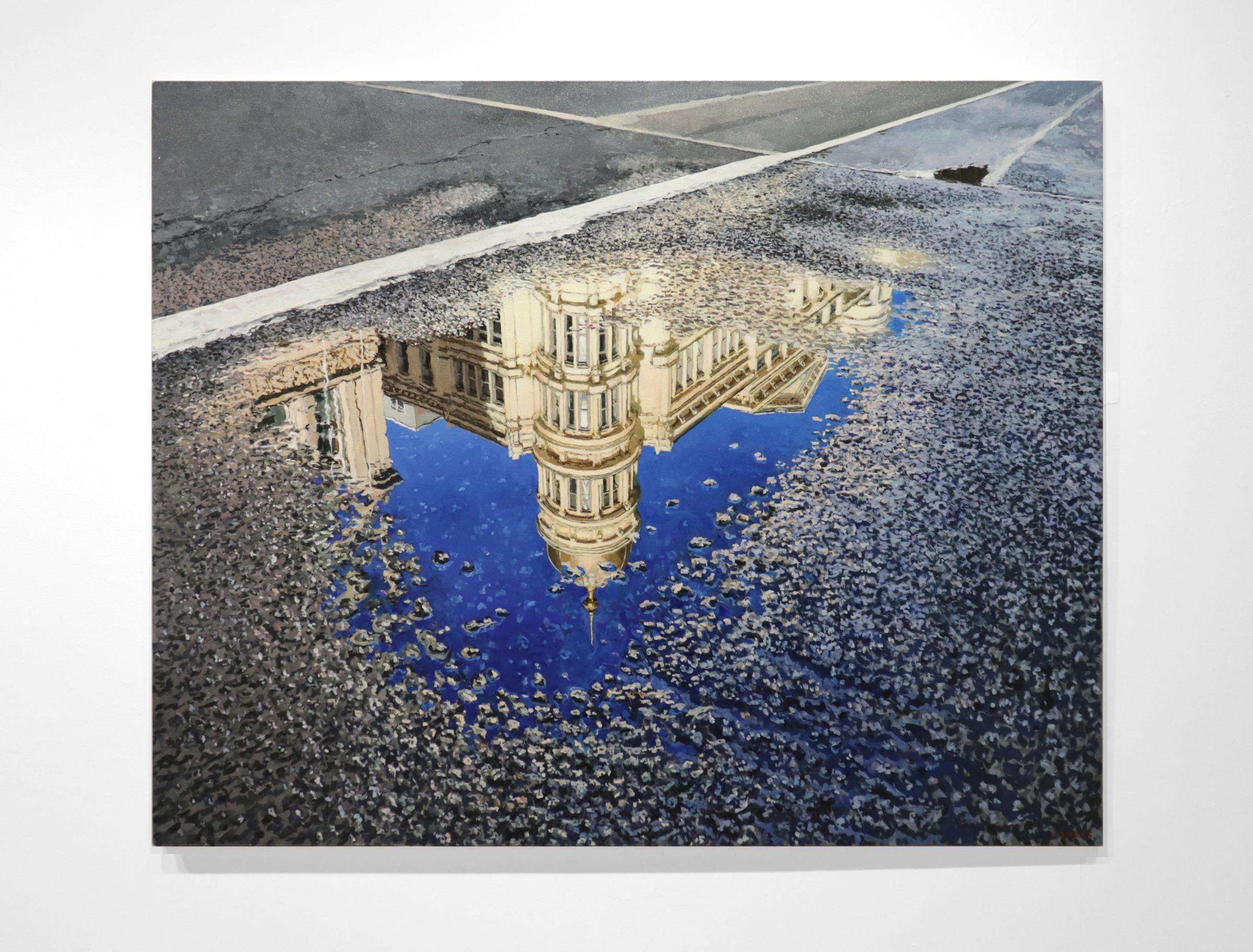 6TH AVENUE REFLECTION - New York City / Scène de rue pluvieuse / Photorealism en vente 1