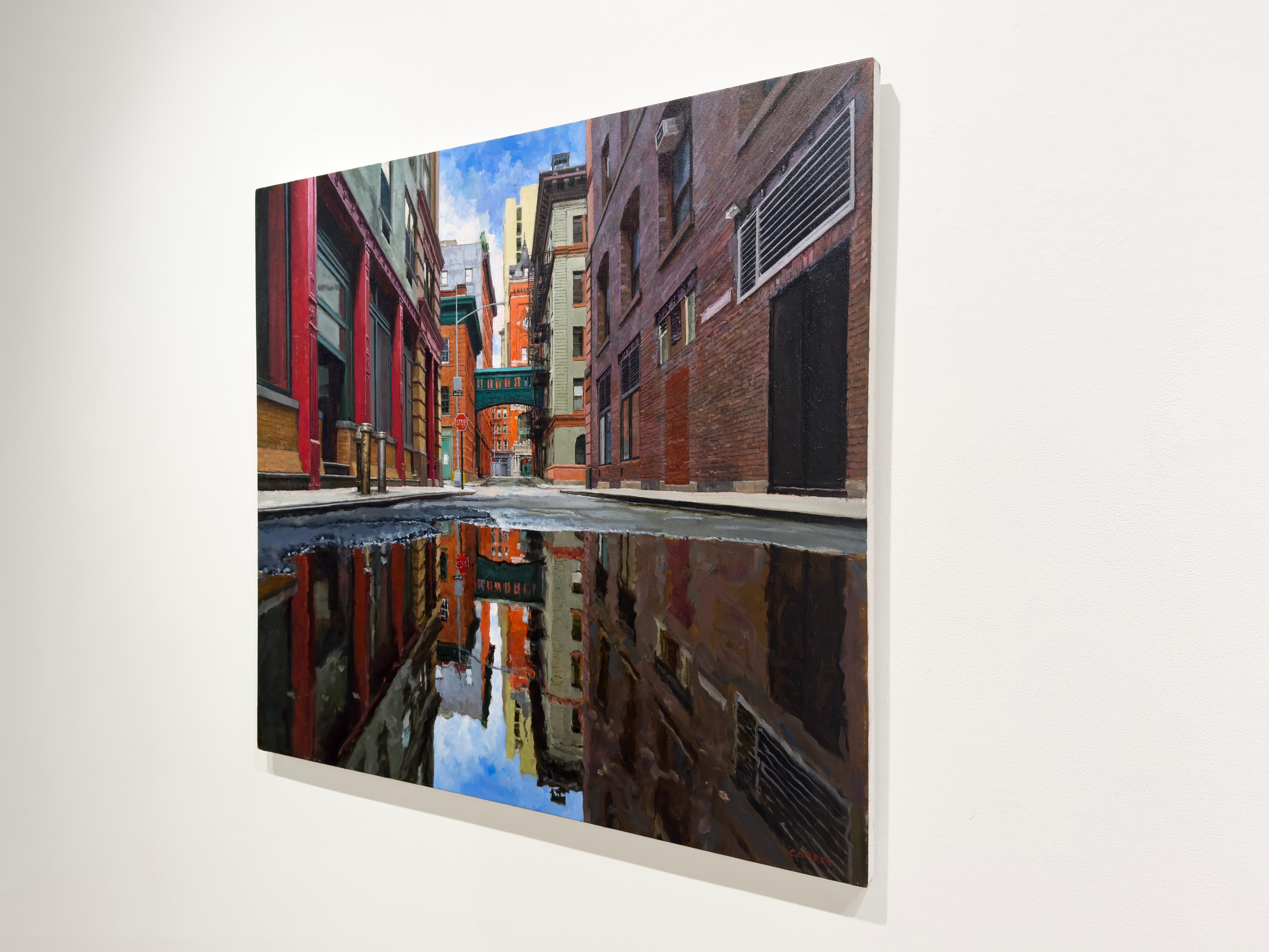 AFTER THE OVERNIGHT RAIN - New York City, Cityscape, Realism - Contemporary Painting by Richard Combes