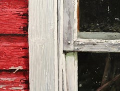 BARN WINDOW - Photorealism / Old Red Barn / Weathered Farmhouse / Reflection