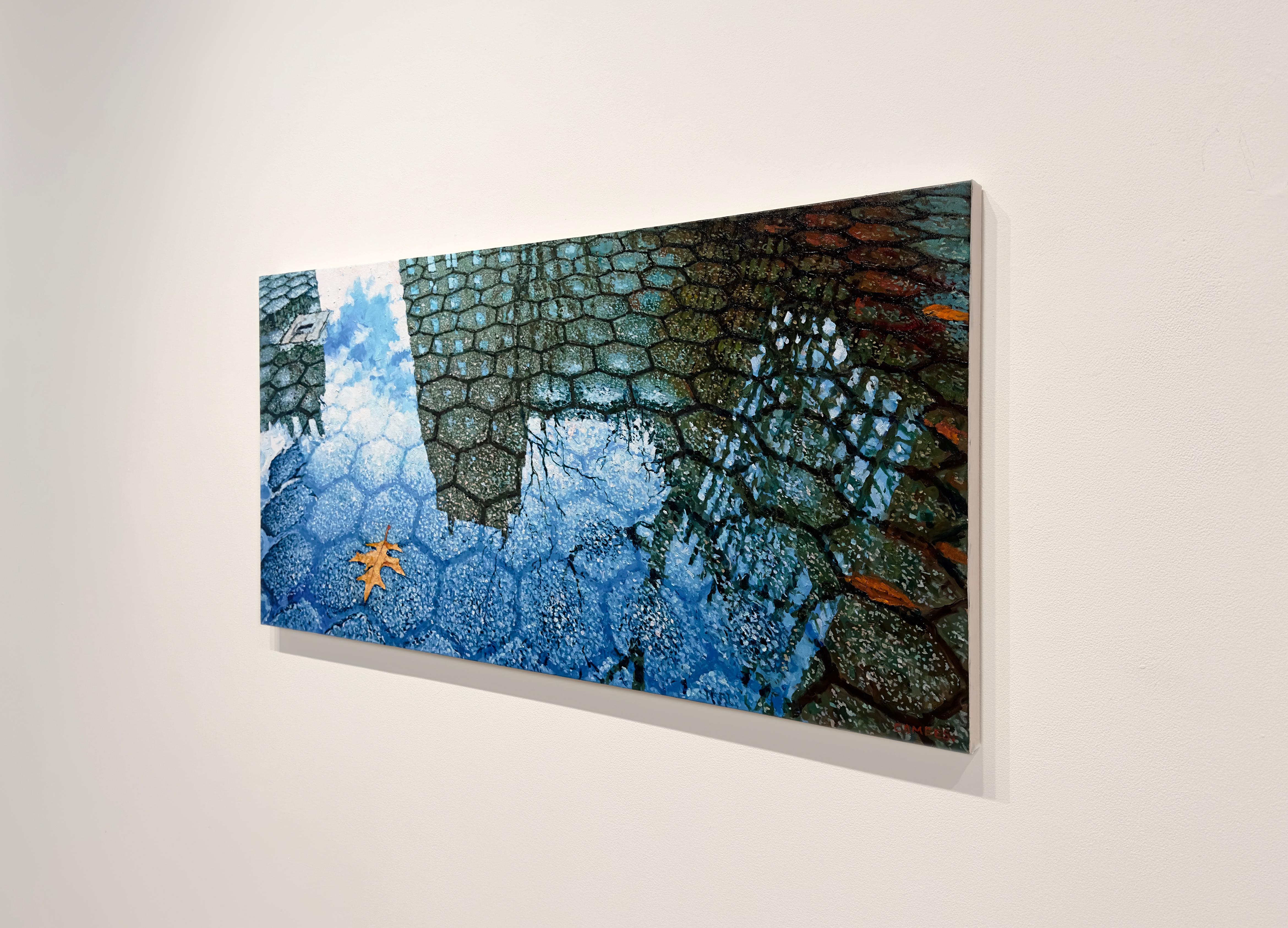CENTRAL PARK / 5TH AVENUE REFLECTION – Realismus – Herbst – New York City – Painting von Richard Combes