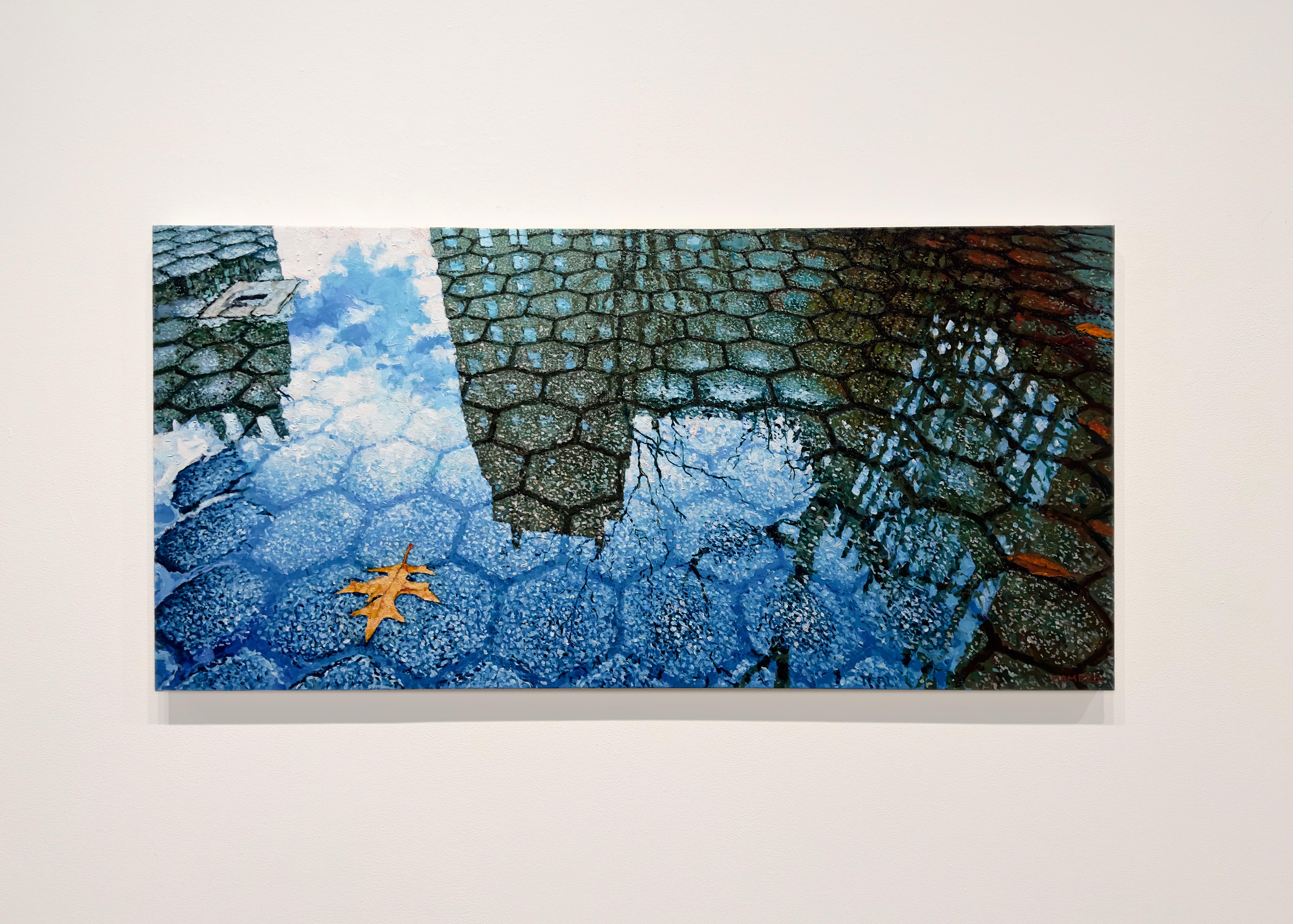 CENTRAL PARK / 5TH AVENUE REFLECTION – Realismus – Herbst – New York City (Zeitgenössisch), Painting, von Richard Combes