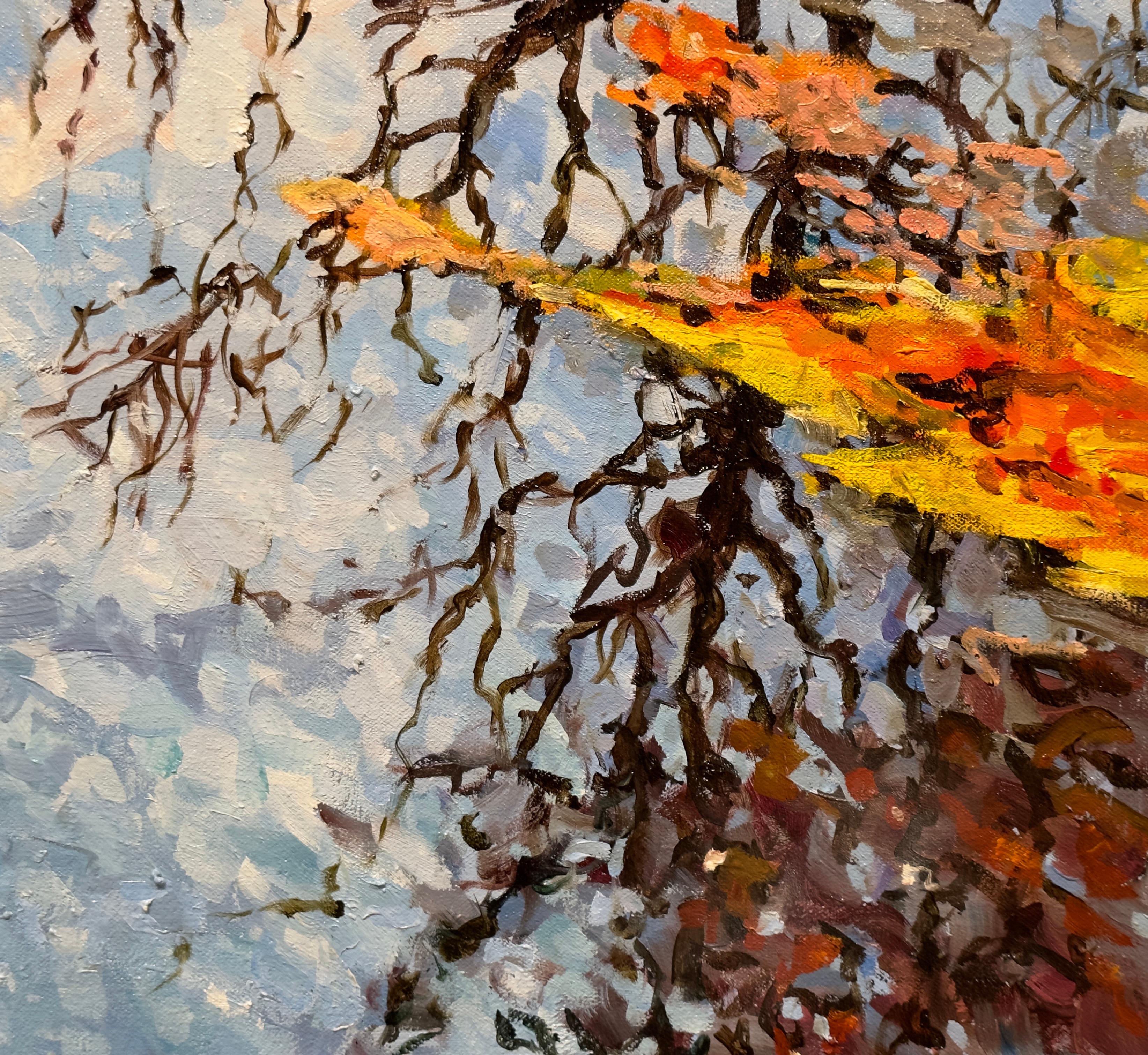 FALL REFLECTION CENTRAL PARK - Realism / Cityscape / Autumn  For Sale 3
