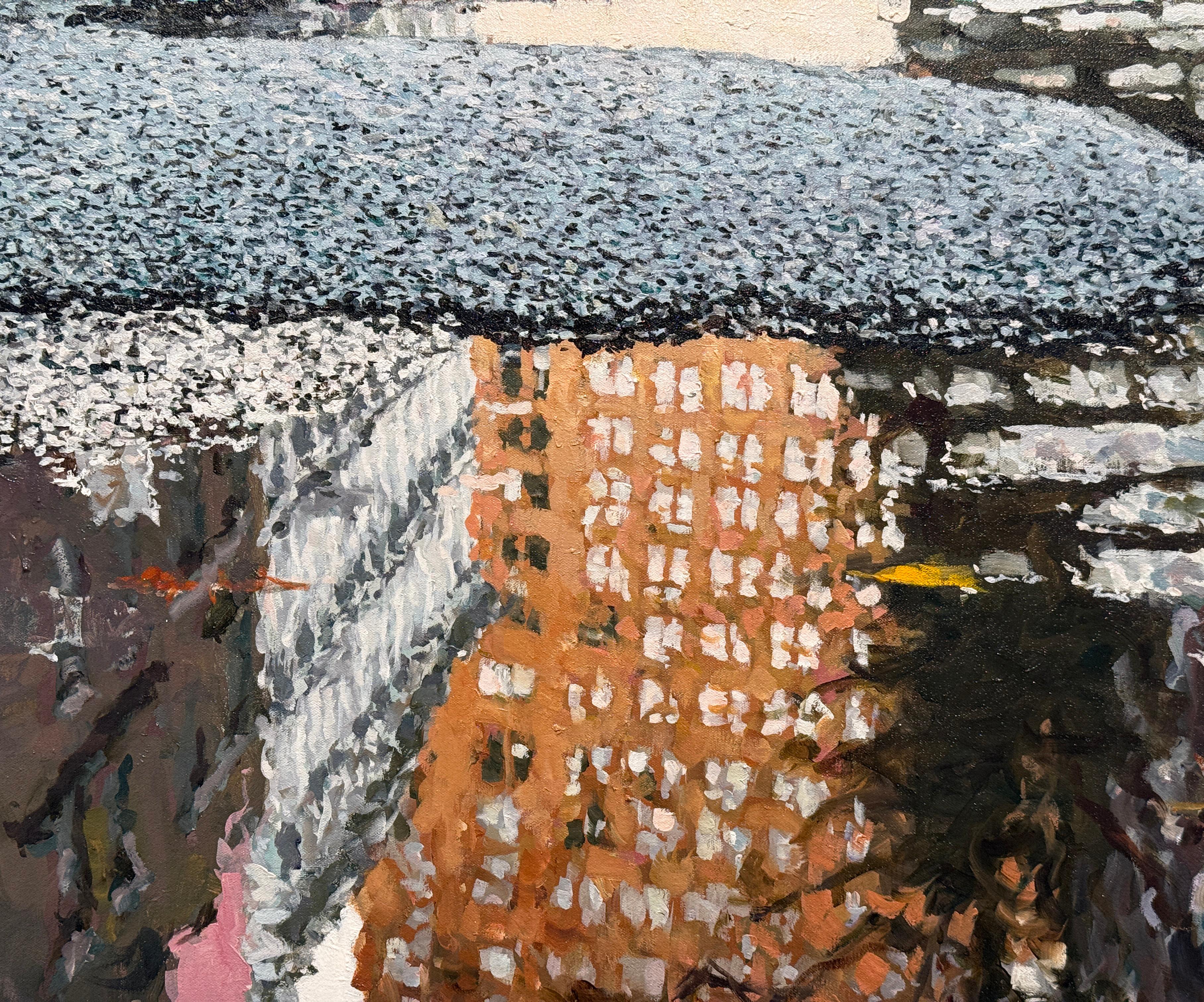 Pintura original de Richard Combes. 

Richard Combes (Manchester, Inglaterra, 1963) se formó como arquitecto en el Reino Unido antes de trasladarse a Nueva York. En 1995, completó su máster en Pintura en la Academia de Arte de Nueva York. Poco