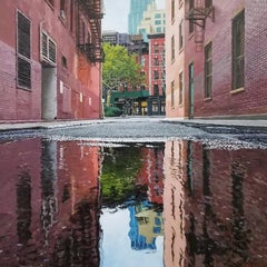 STREET CORNER TRIBECA - Realist City painting, NYC