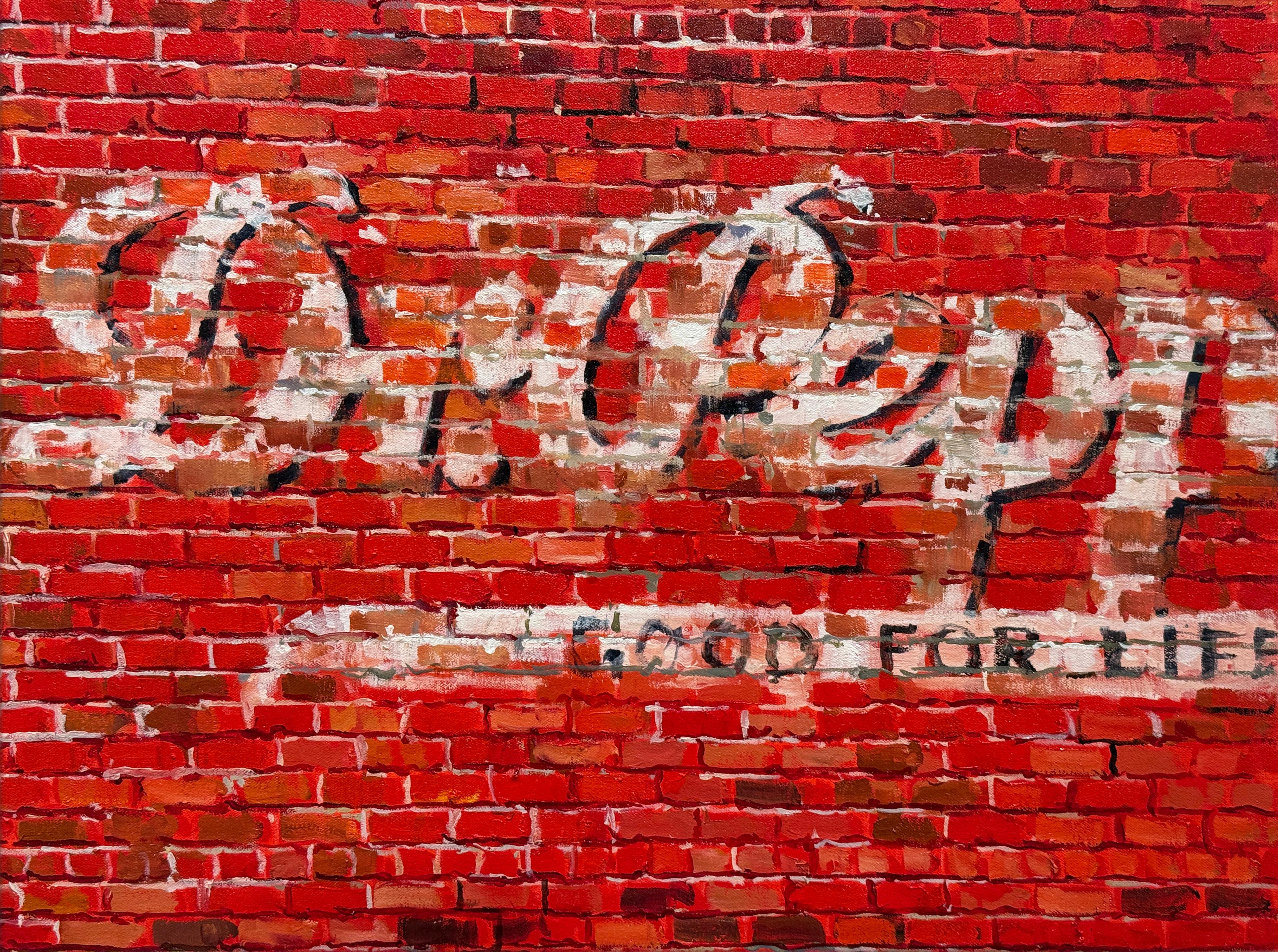 LA VENTANA ABIERTA - Realismo / Paisaje urbano / Ladrillos / NYC / Dr. Pepper en venta 6