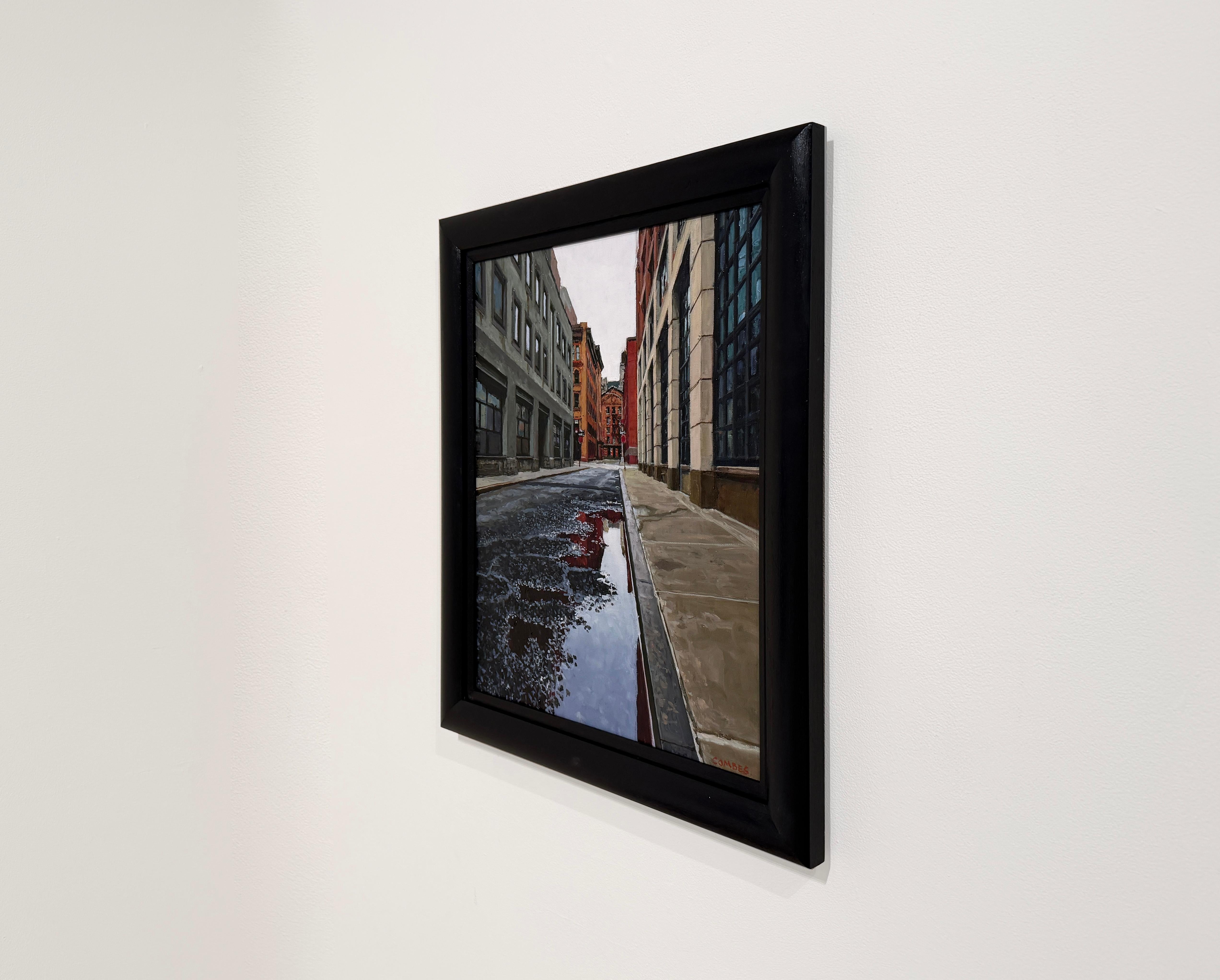 WET STREET MANHATTAN - Paysage urbain, Réalisme, New York City - Contemporain Painting par Richard Combes