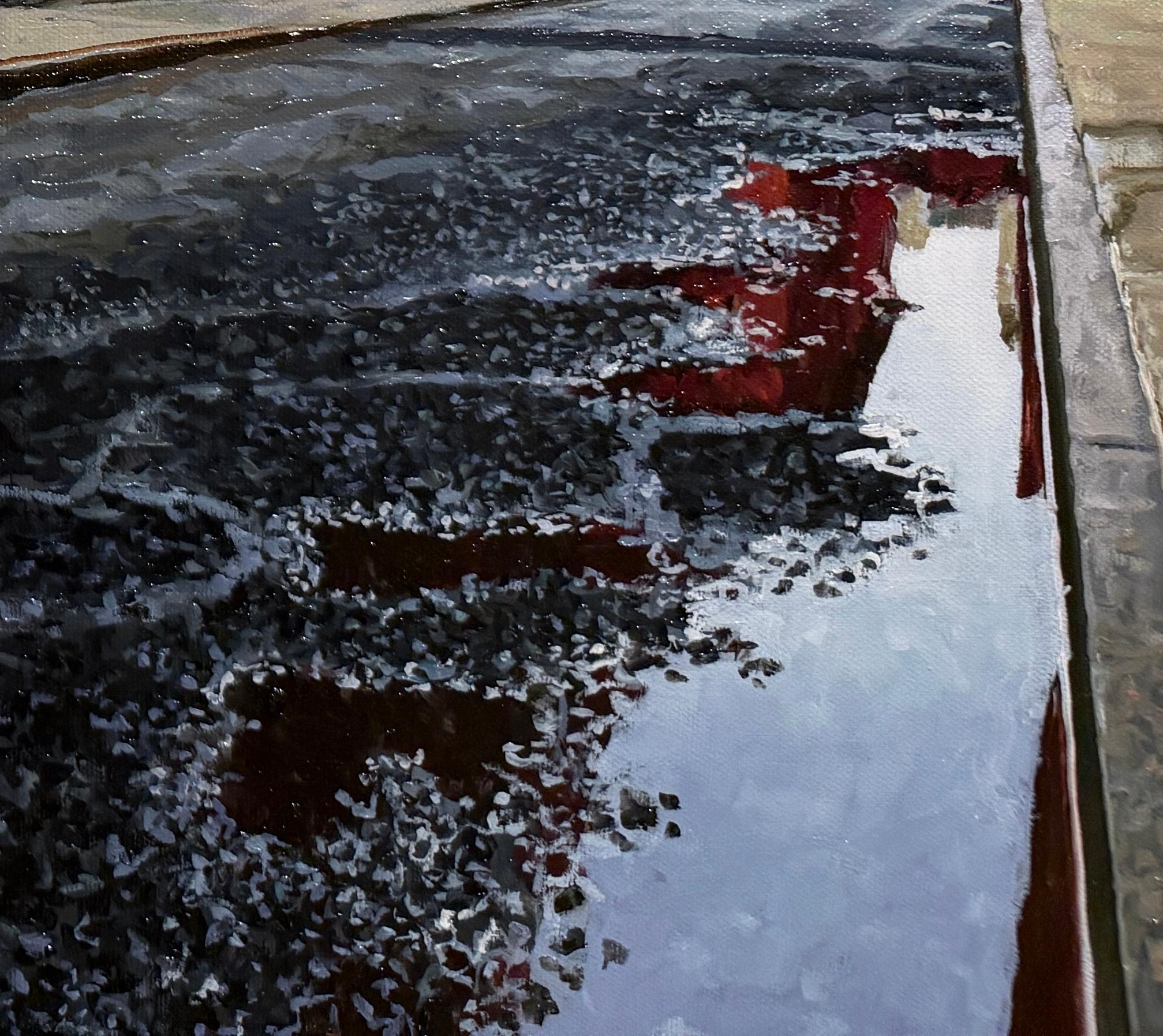 WET STREET MANHATTAN - Paysage urbain, Réalisme, New York City en vente 2