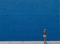 Woman and Blue Wall