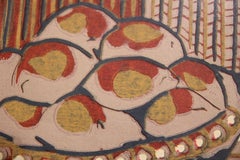 “Pastry” Red, Blue, Yellow, and White Patterned Still Life Woodblock Print