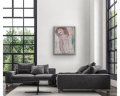 Reclining Nude – Corrina with Oil Paint on Board, Painting by Richard Cook