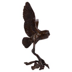 Sculpture de hibou en bronze fin de Richard Cooper 