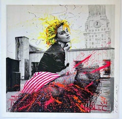 Splattered Madonna monotype, Hand signed print by photographer Richard Corman