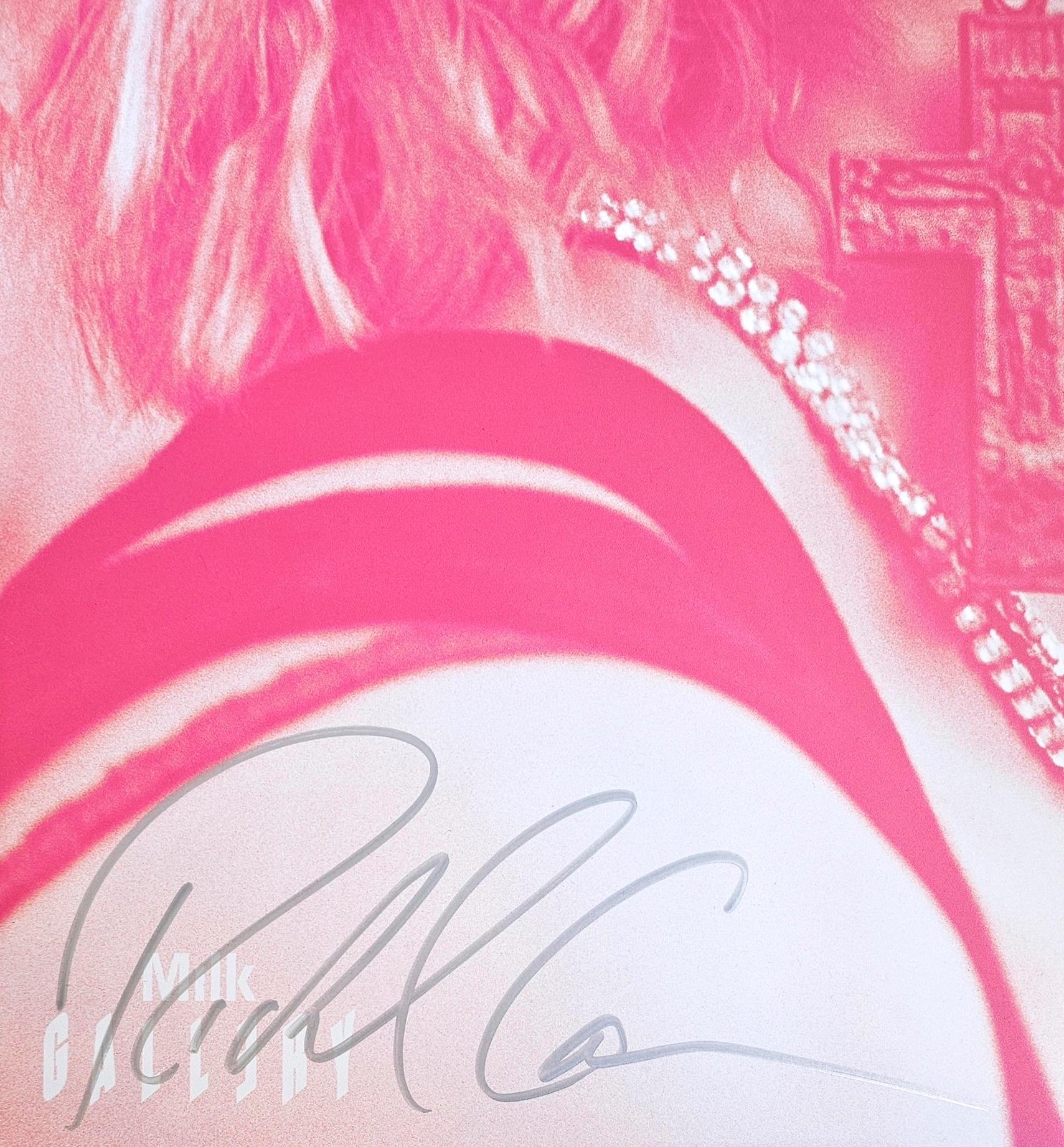 MADONNA NYC 83, Rare historic Pop print in Prada pink, signed by Richard Corman For Sale 1