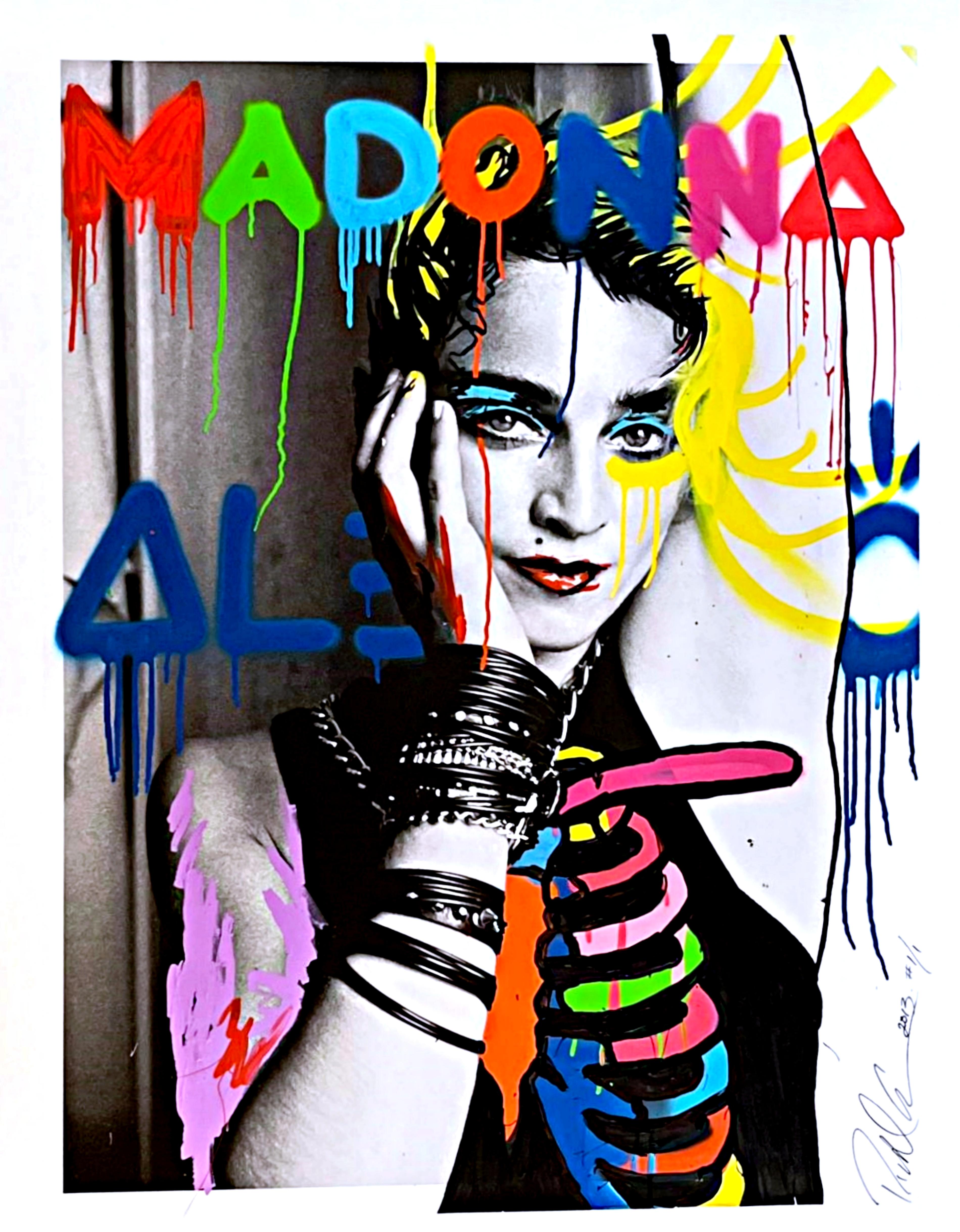 Richard Corman und Alec Monopoly, Madonna, Monotypie signiert 1/1 von Richard Corman